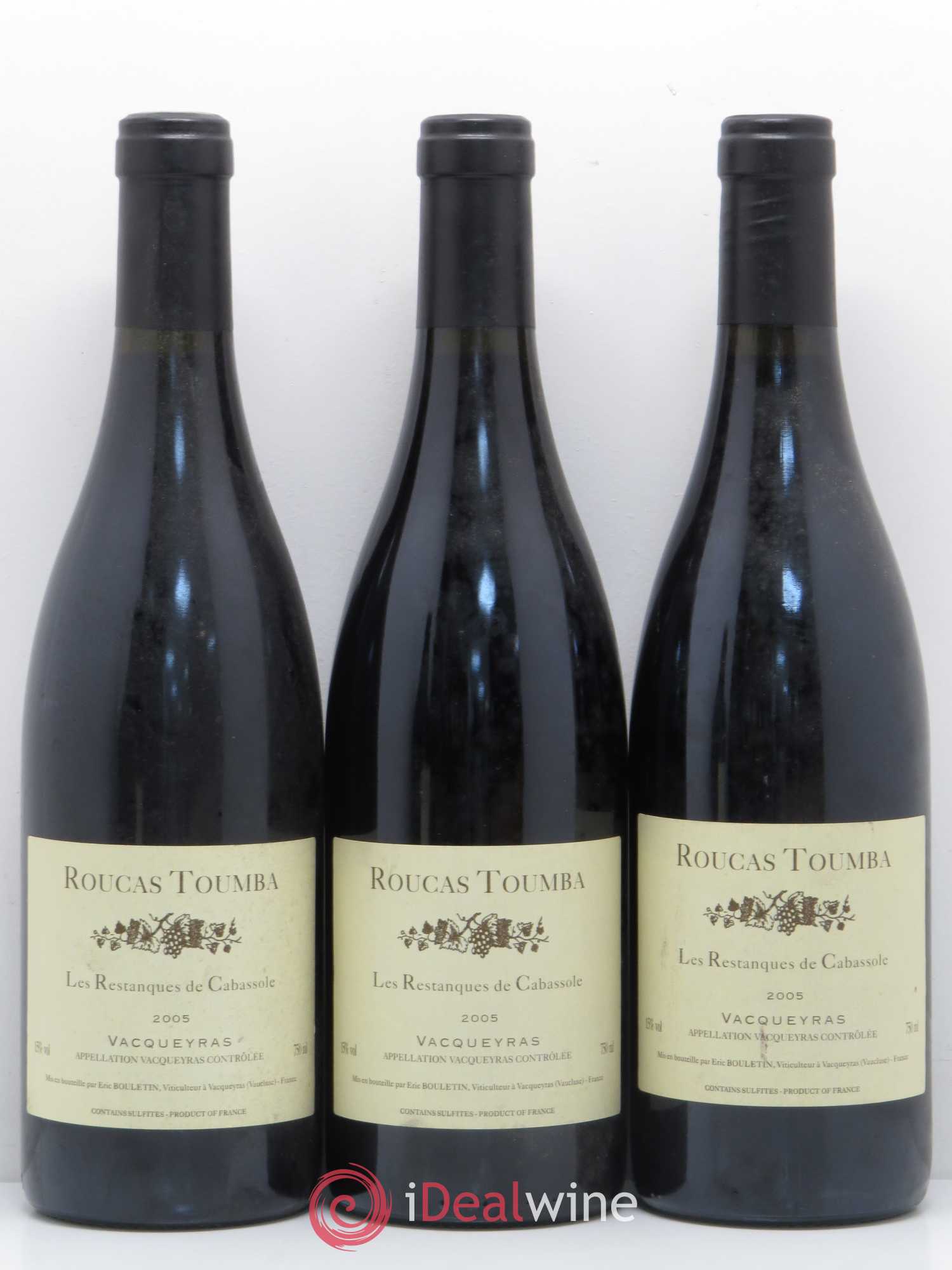 Vacqueyras Les Restanques de Cabassole Roucas Toumba 2005 - Lot de 6 bouteilles - 1