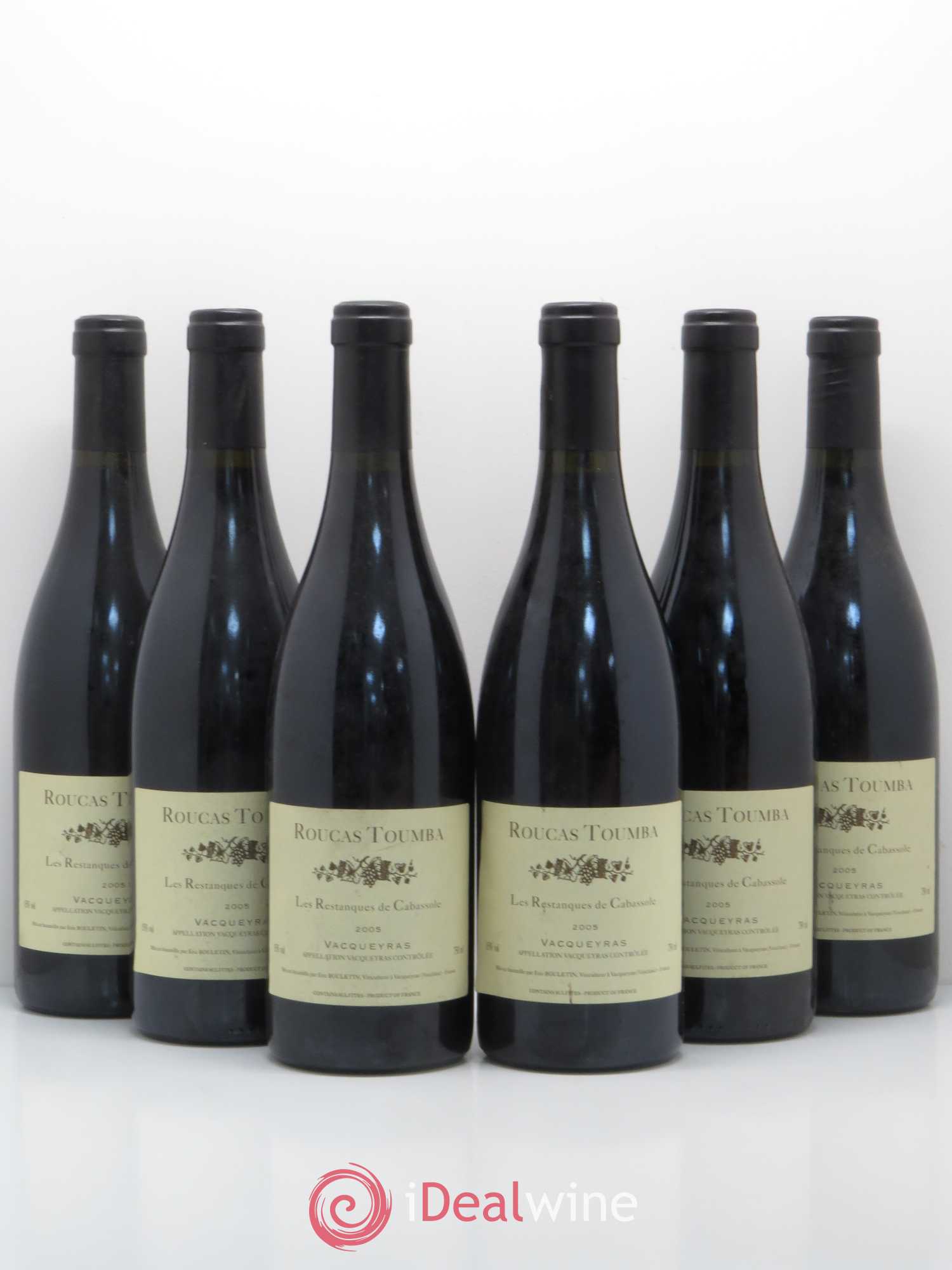 Vacqueyras Les Restanques de Cabassole Roucas Toumba 2005 - Lot de 6 bouteilles - 0