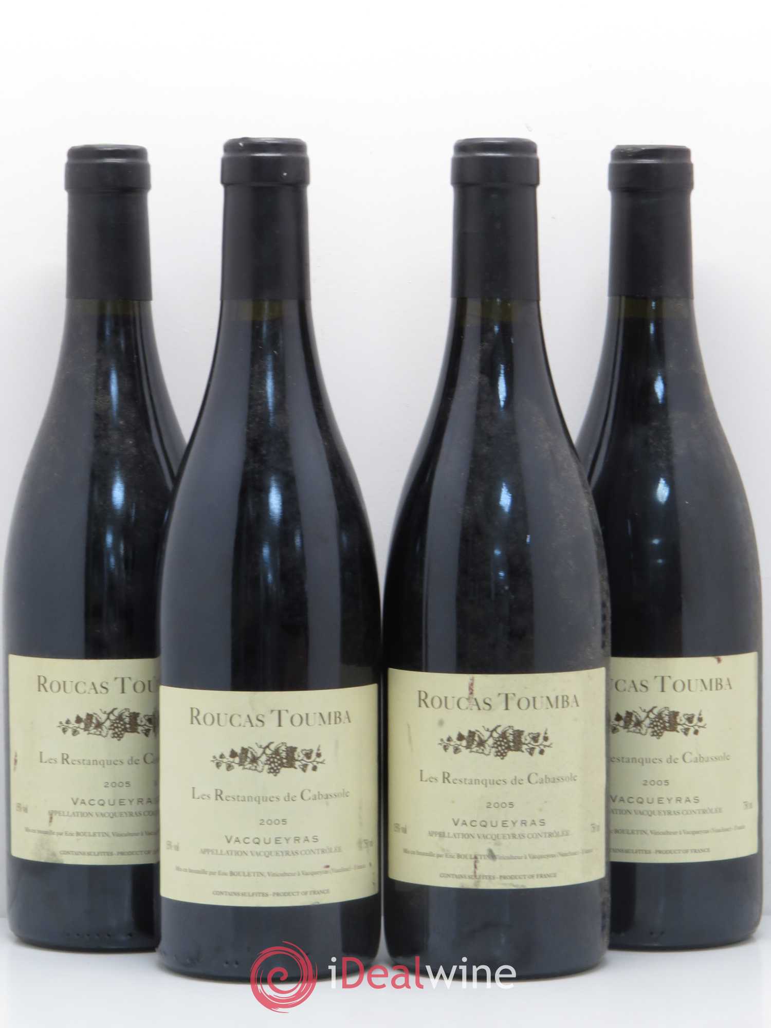 Vacqueyras Les Restanques de Cabassole Roucas Toumba 2005 - Lot de 4 bouteilles - 0