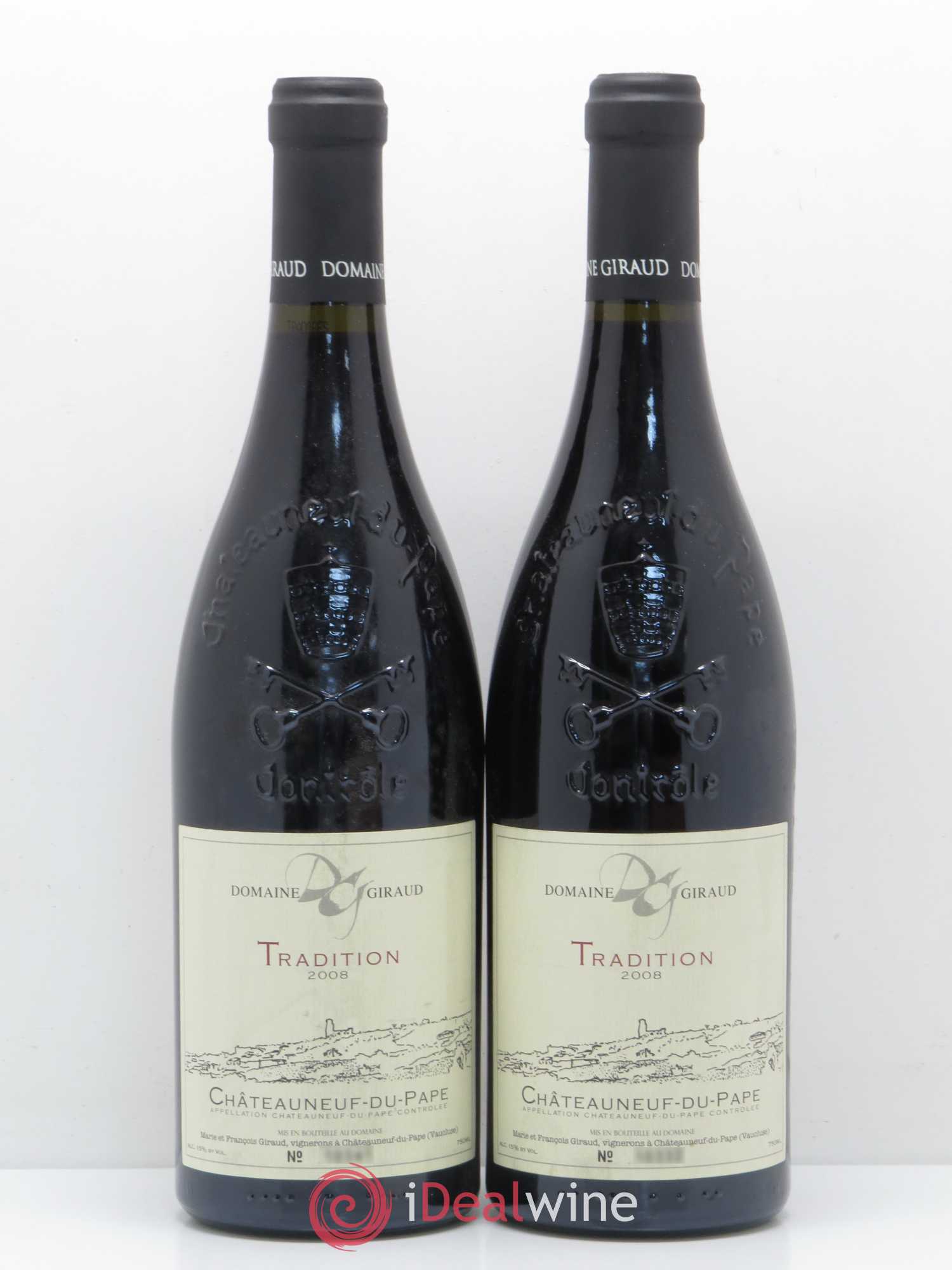 Châteauneuf-du-Pape Tradition Giraud (Domaine) (senza prezzo di riserva) 2008 - Lotto di 2 bottiglie - 0