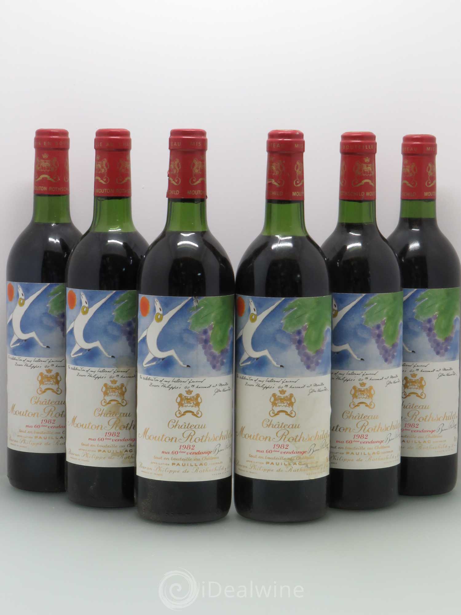 Château Mouton Rothschild 1er Grand Cru Classé 1982 - Lot de 6 bouteilles - 0