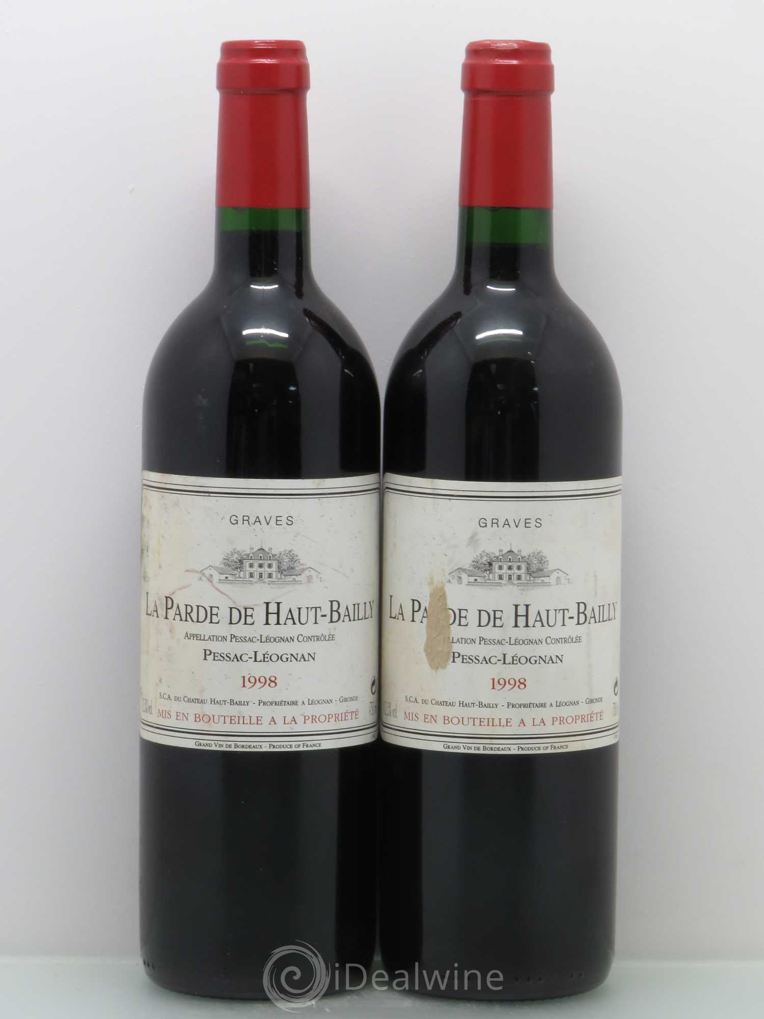 Haut Bailly II (Anciennement La Parde de Haut-Bailly) Second Vin 1998 - Lot de 2 bouteilles - 0