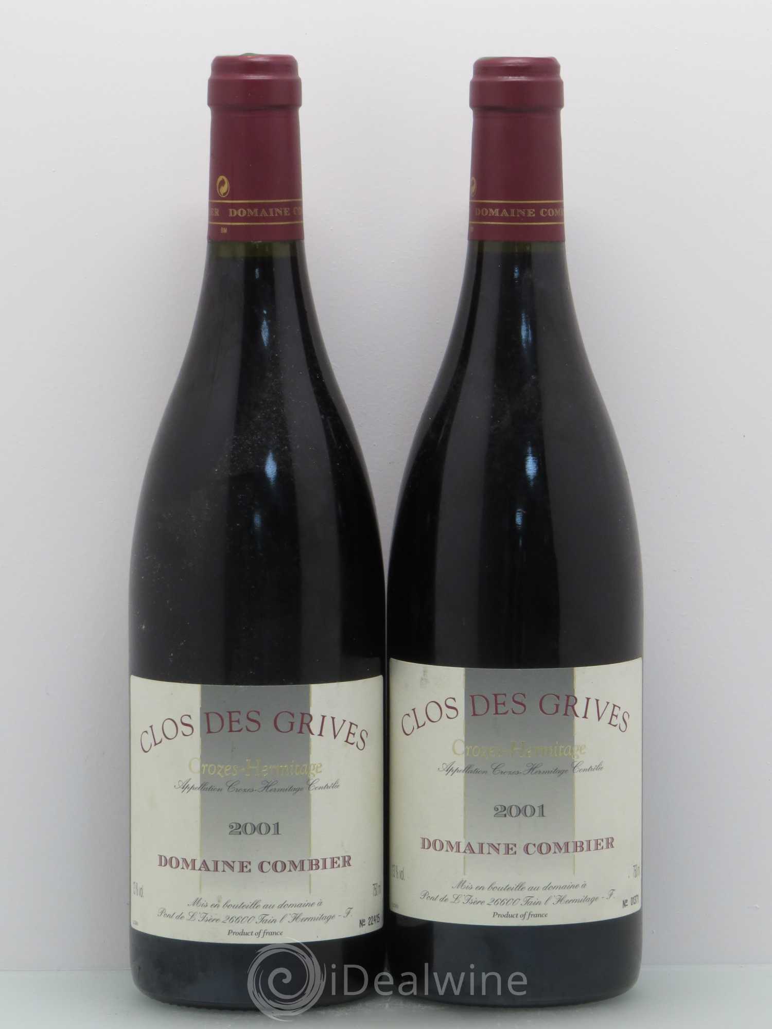 Crozes-Hermitage Clos des Grives Combier 2001 - Lot de 2 bouteilles - 0