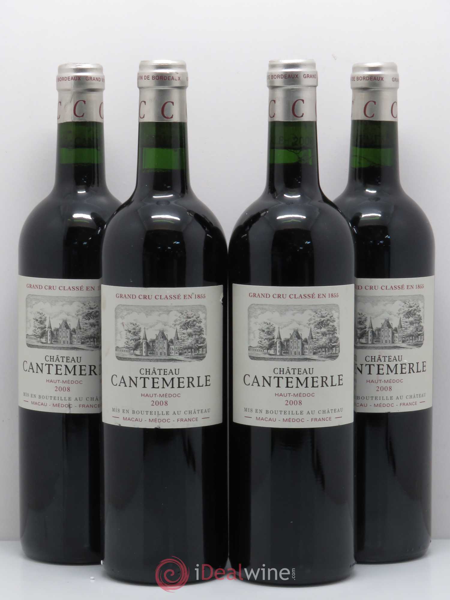 Château Cantemerle 5ème Grand Cru Classé 2008 - Lot de 4 bouteilles - 0