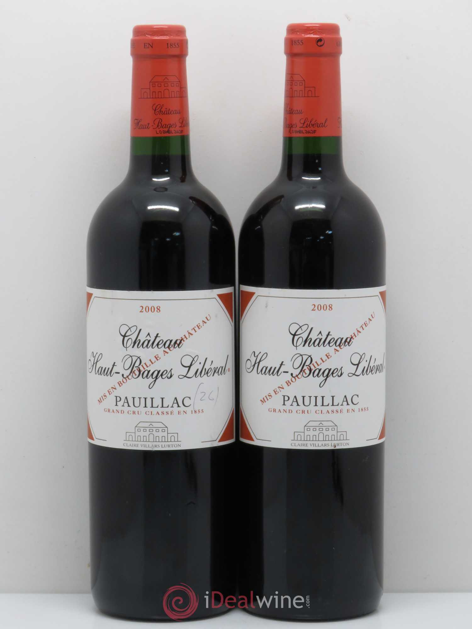 Château Haut Bages Libéral 5ème Grand Cru Classé 2008 - Lot de 2 bouteilles - 0