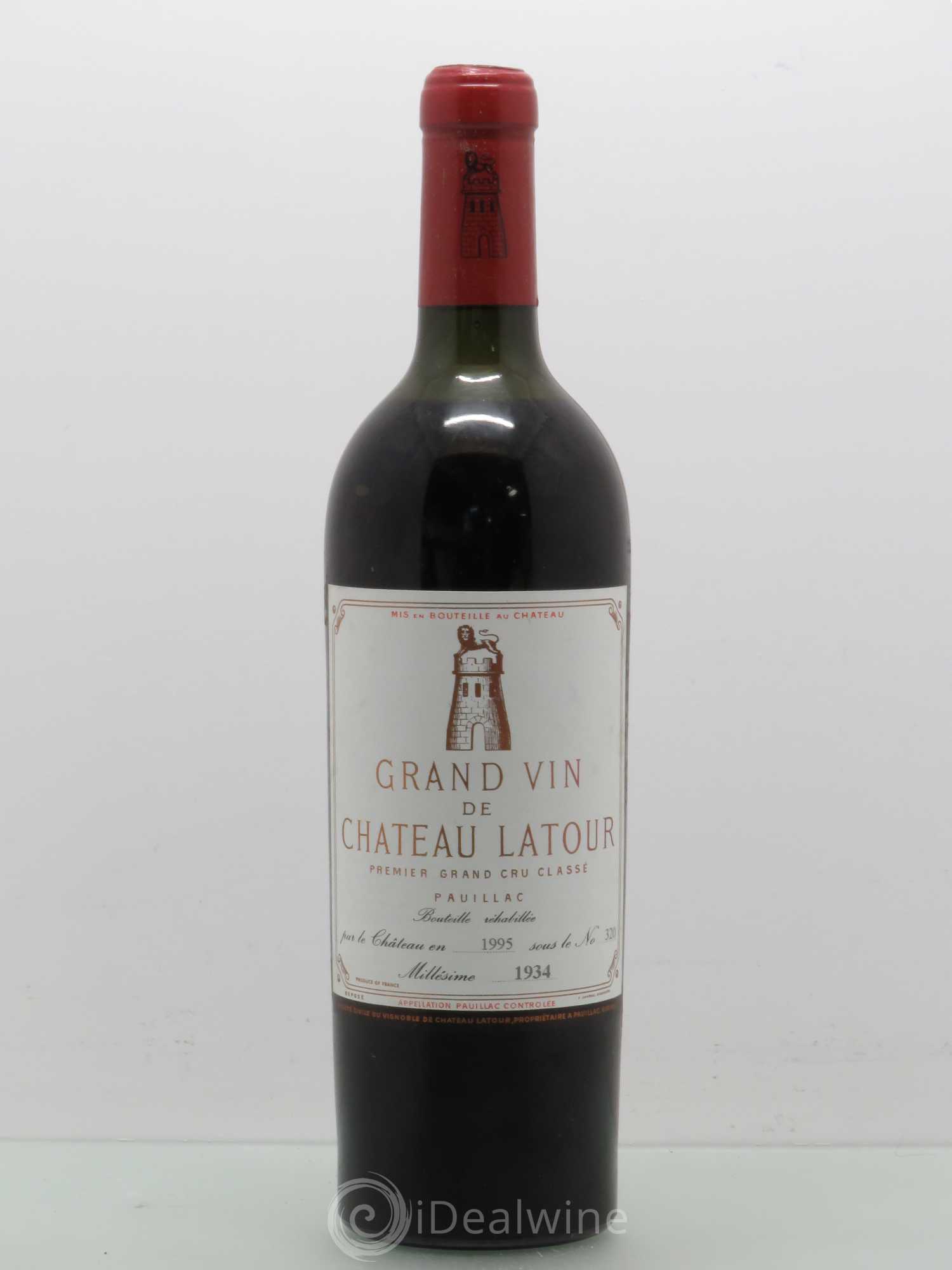 Château Latour 1er Grand Cru Classé 1934 - Lot de 1 bouteille - 0