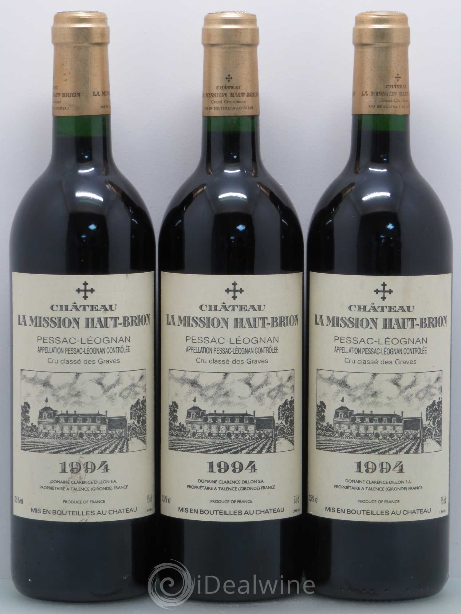 Château la Mission Haut-Brion Cru Classé de Graves 1994 - Lot de 3 bouteilles - 0