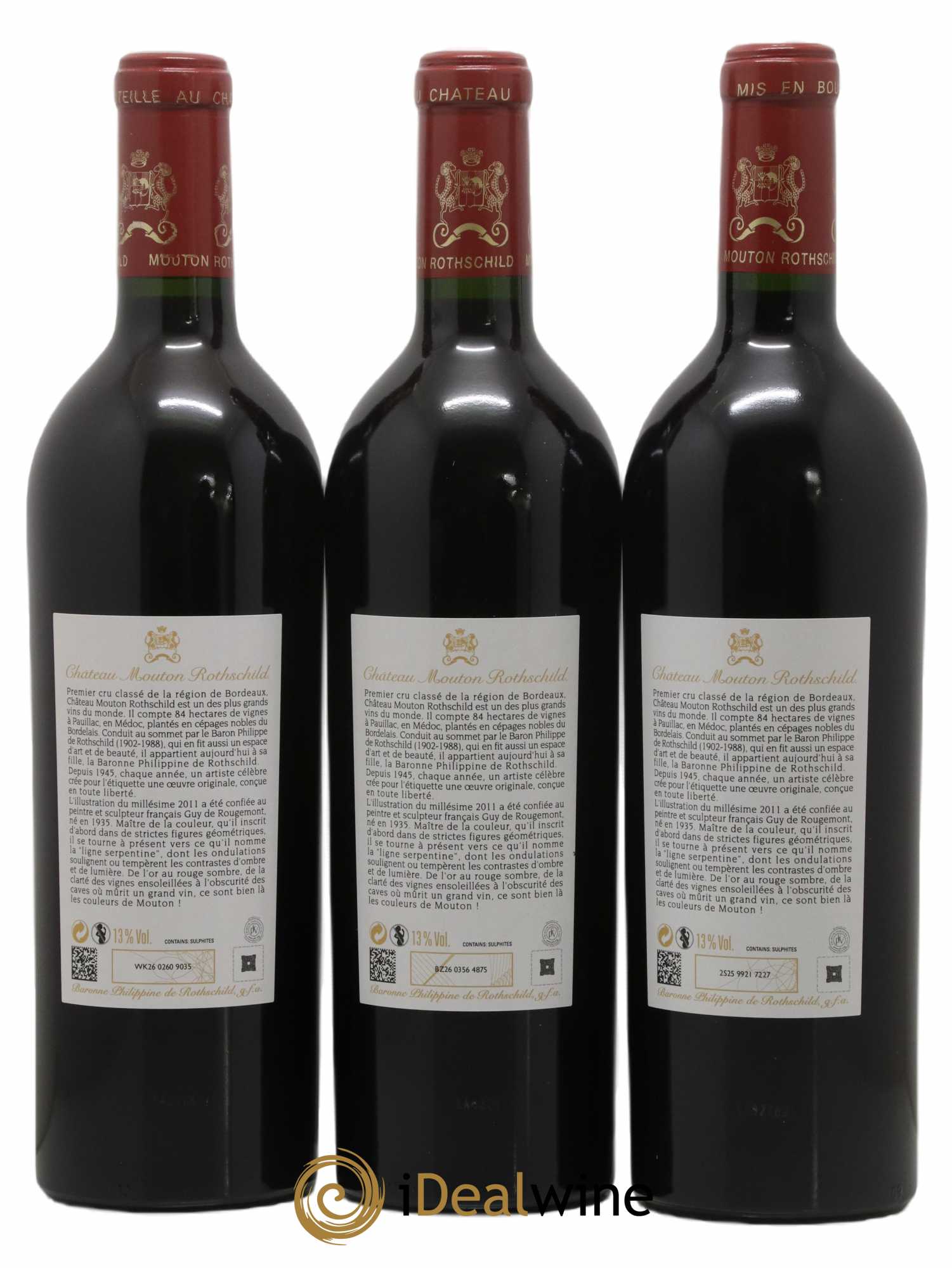 Château Mouton Rothschild 1er Grand Cru Classé 2011 - Posten von 3 Flaschen - 1