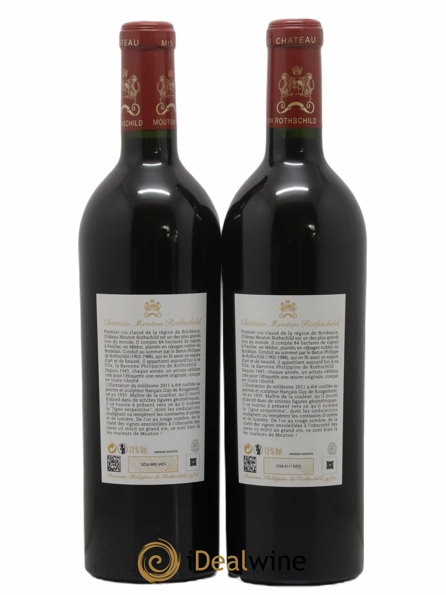 Château Mouton Rothschild 1er Grand Cru Classé 2011 - Lot de 2 bouteilles - 1