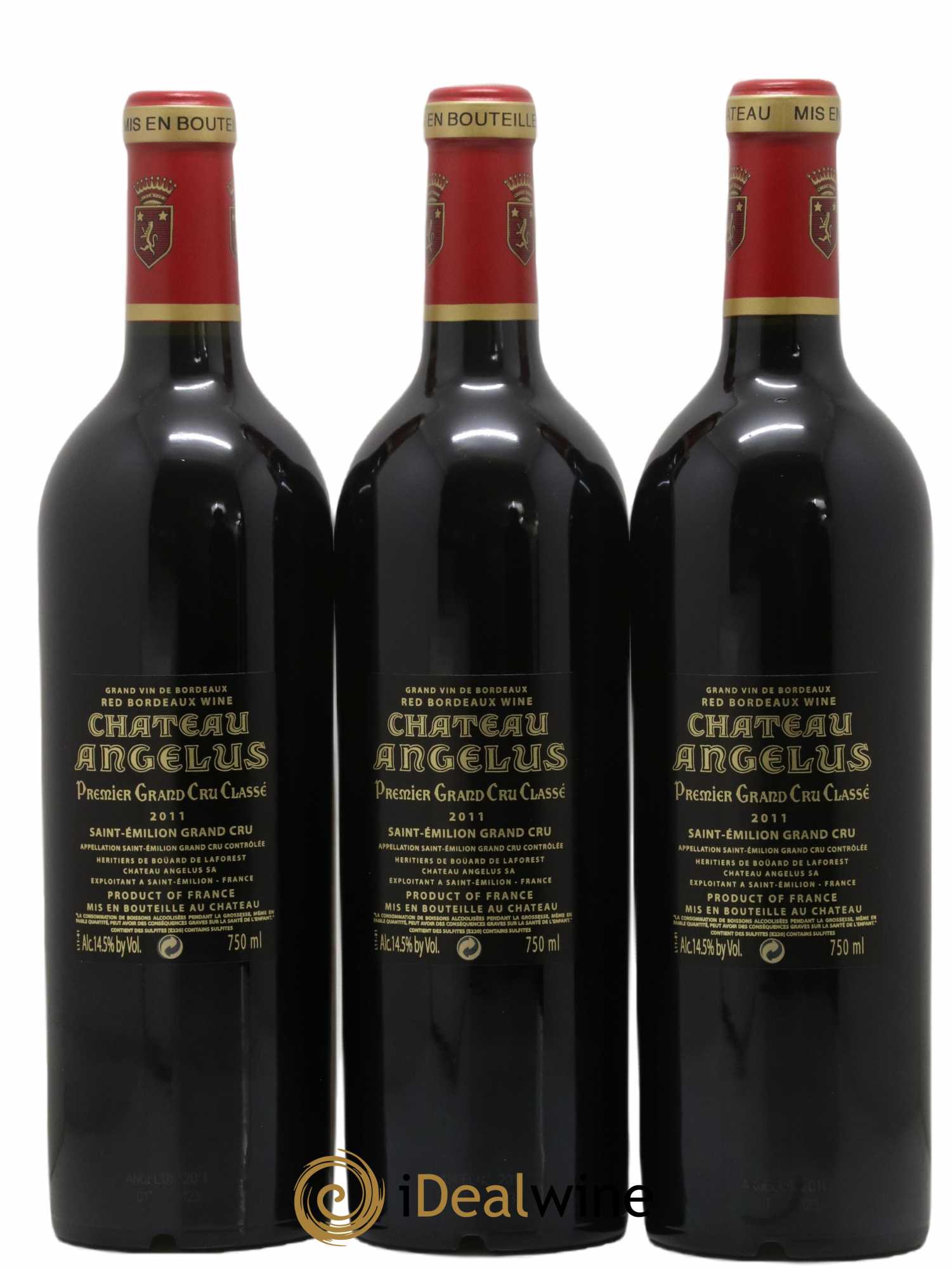 Château Angélus 1er Grand Cru Classé A 2011 - Lot de 3 bouteilles - 1