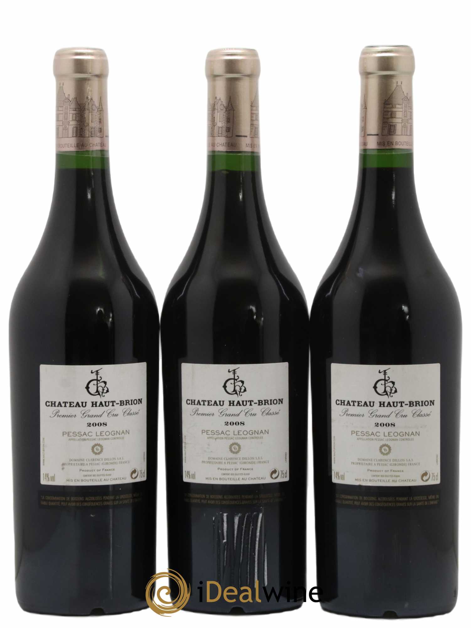 Château Haut Brion 1er Grand Cru Classé 2008 - Lot de 3 bouteilles - 1