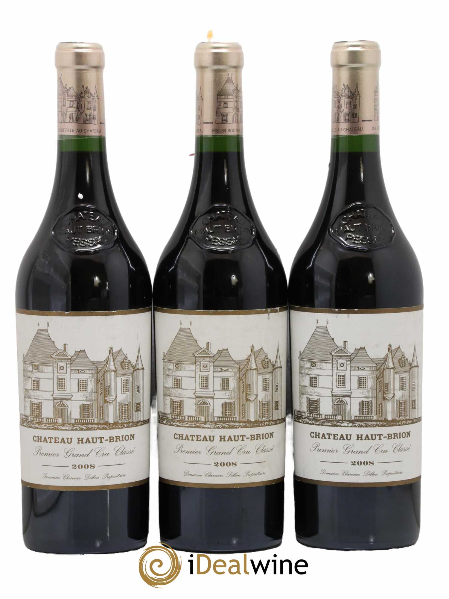 Château Haut Brion 1er Grand Cru Classé 2008 - Lot de 3 bouteilles - 0