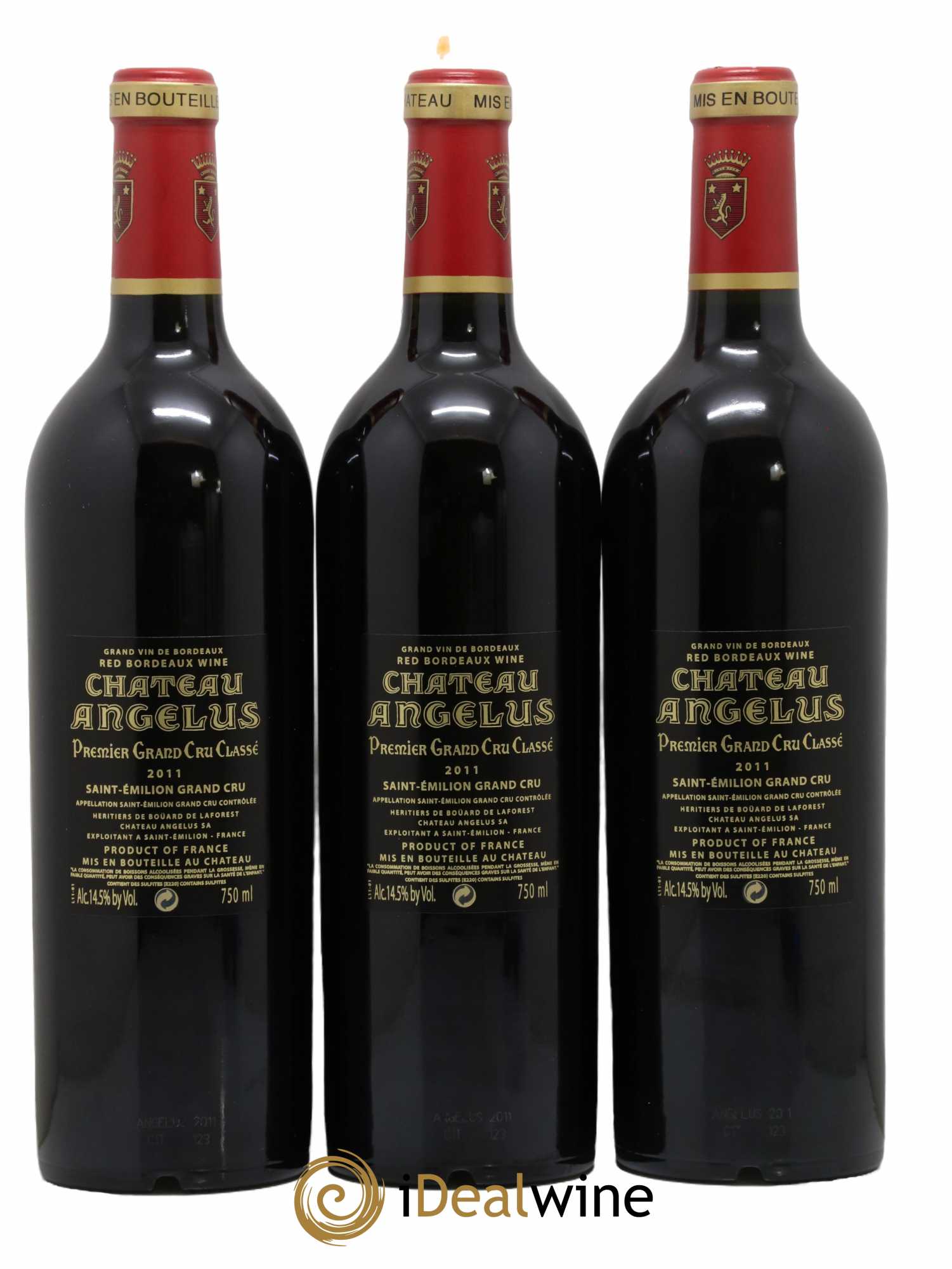 Château Angélus 1er Grand Cru Classé A 2011 - Lot de 3 bouteilles - 1