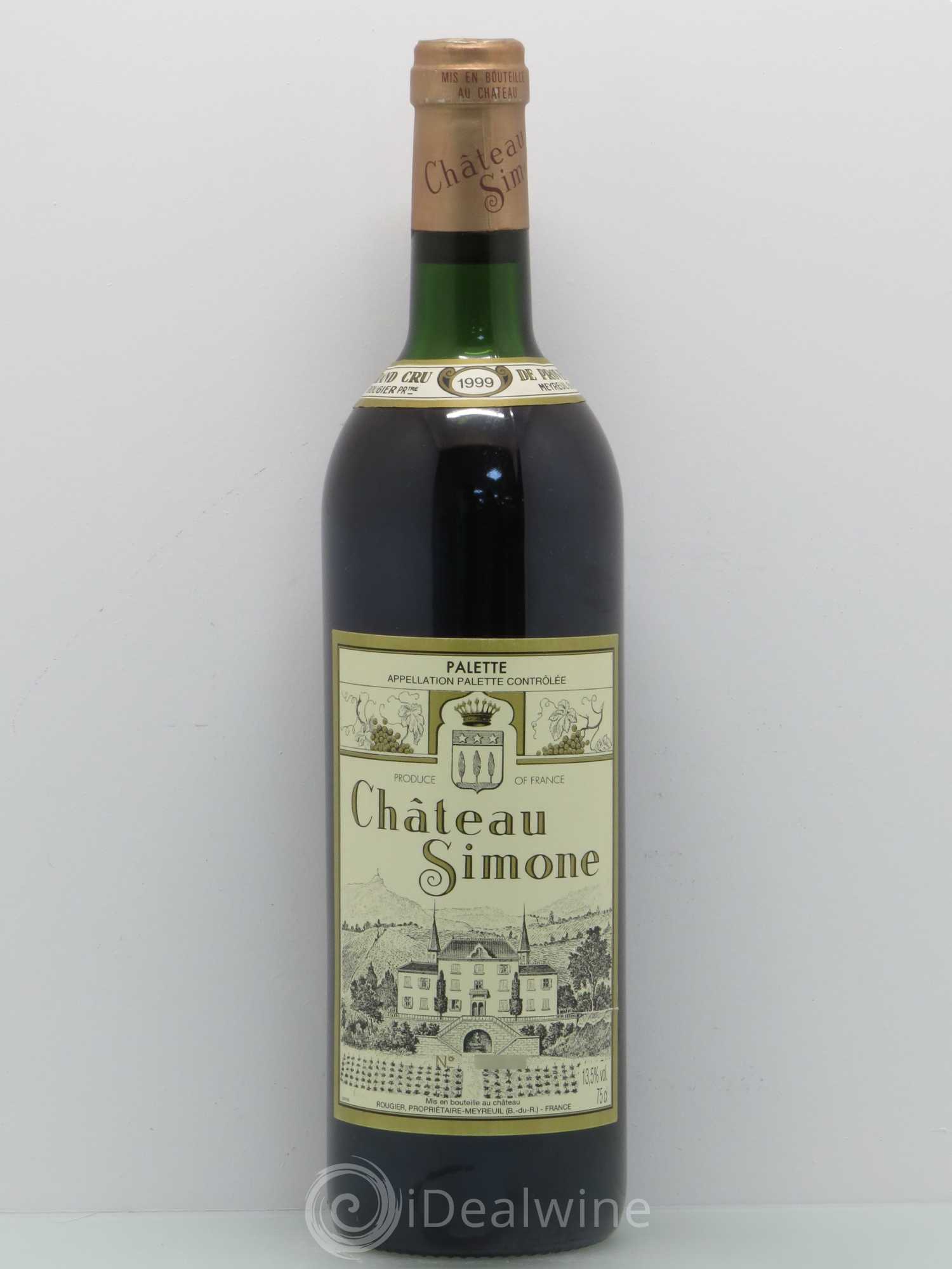 Palette Château Simone Famille Rougier 1999 - Lot de 1 bouteille - 0