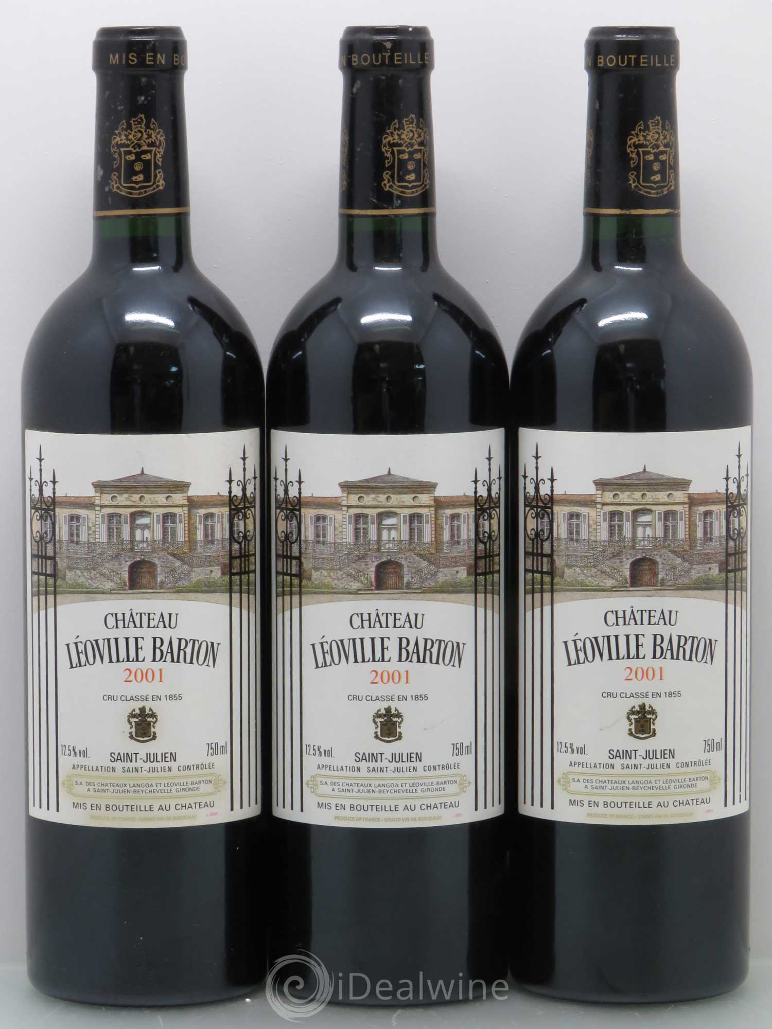 Château Léoville Barton 2ème Grand Cru Classé 2001 - Lot de 3 bouteilles - 0
