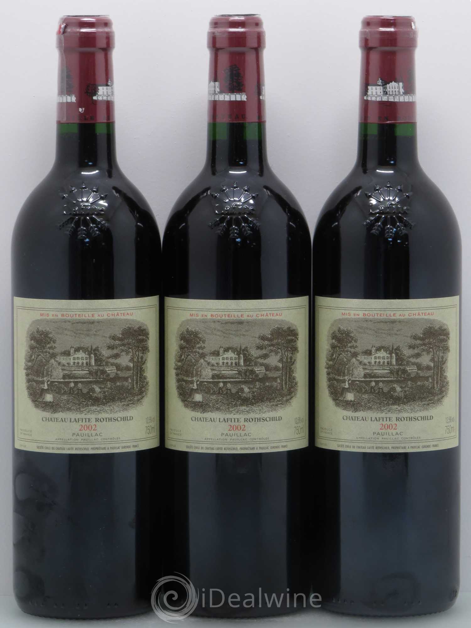 Château Lafite Rothschild 1er Grand Cru Classé 2002 - Lot de 3 bouteilles - 0