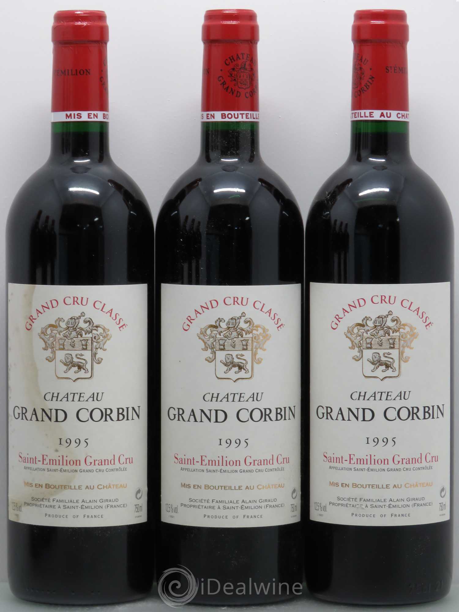 Château Grand Corbin Grand Cru Classé 1995 - Lot de 6 bouteilles - 1