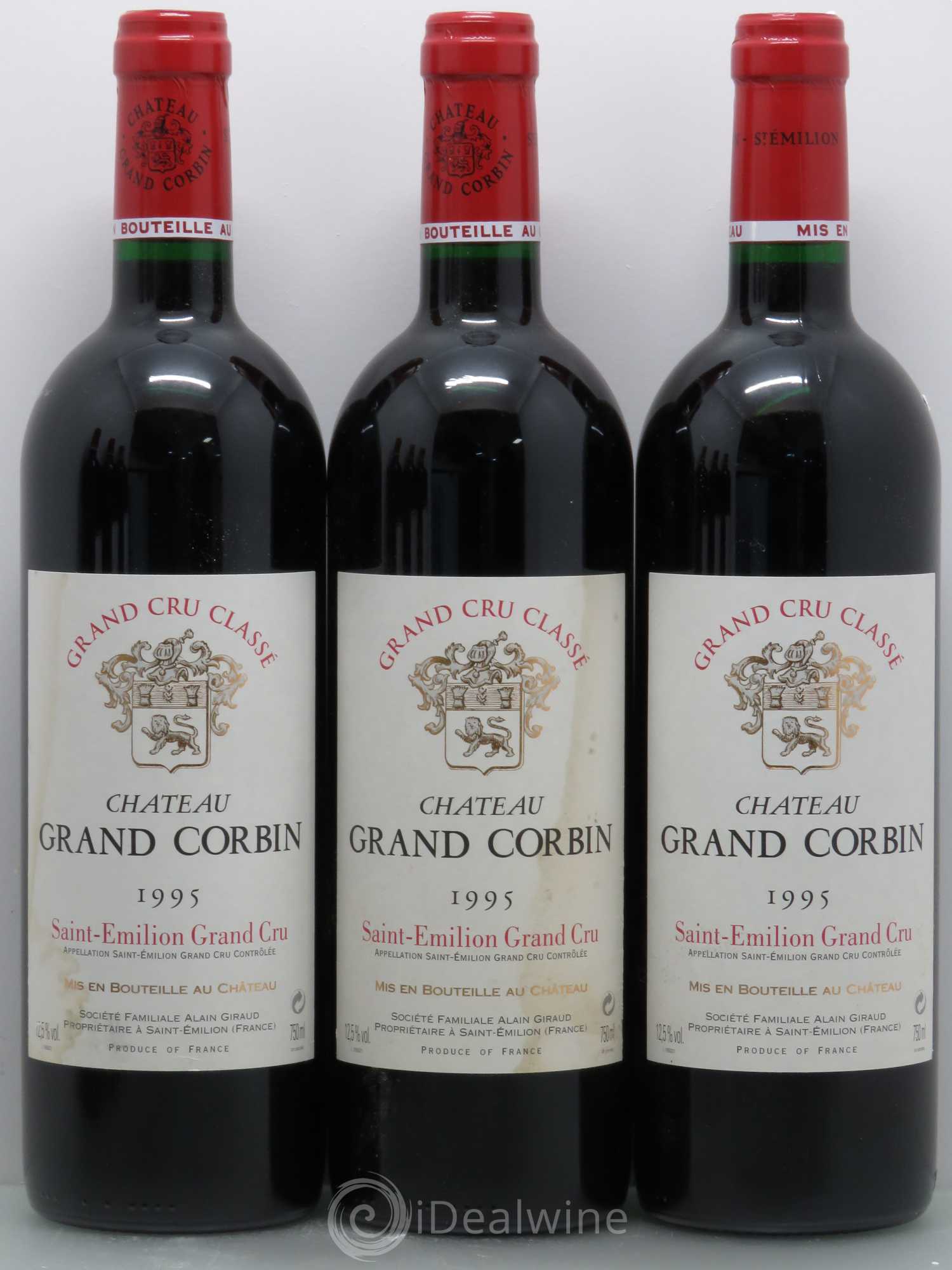 Château Grand Corbin Grand Cru Classé 1995 - Lot de 6 bouteilles - 1