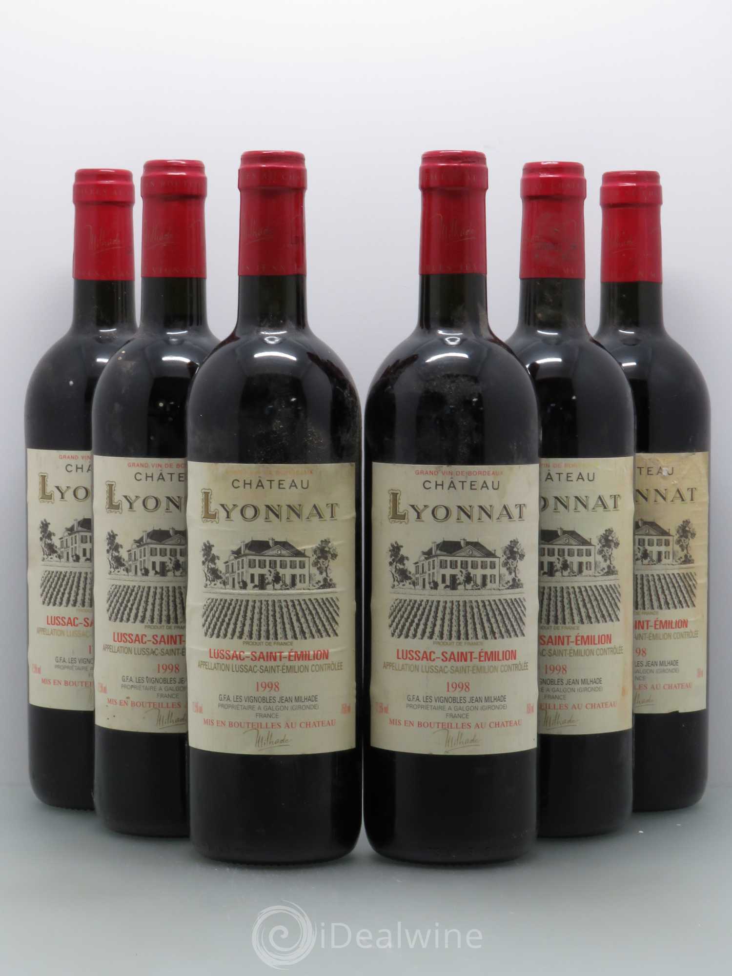 Château Lyonnat (sans prix de réserve) 1998 - Lot de 6 bouteilles - 0