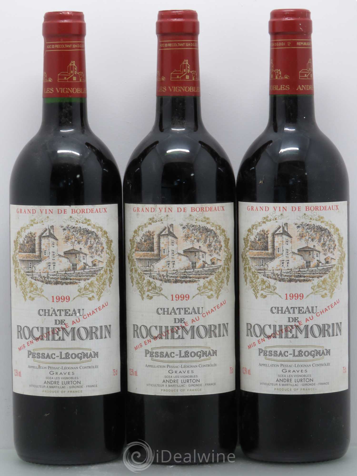 Château de Rochemorin 1999 - Lot of 3 bottles - 0
