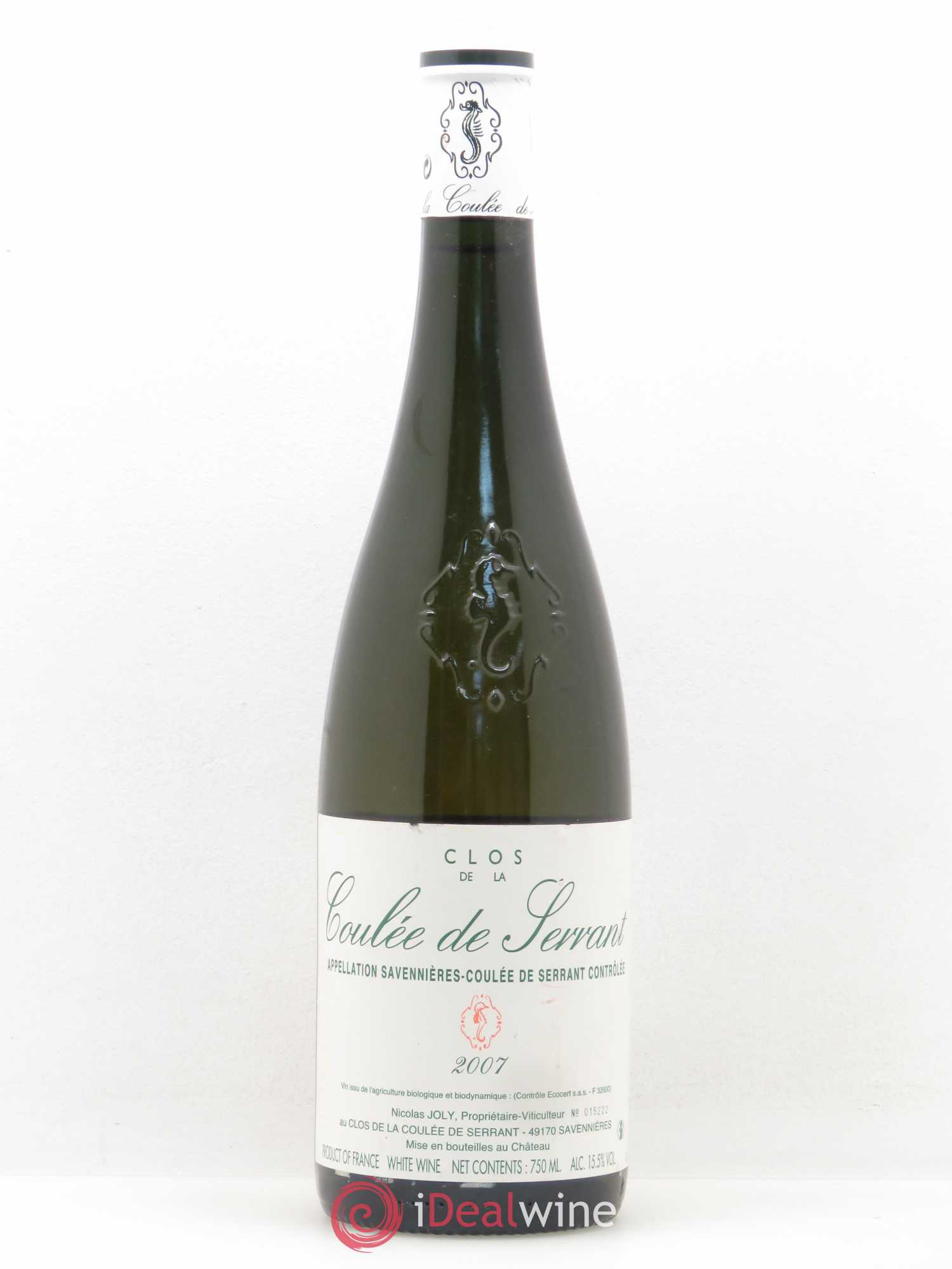 Savennières Clos de la Coulée de Serrant Vignobles de la Coulée de Serrant - Nicolas Joly 2007 - Lot de 1 bouteille - 0
