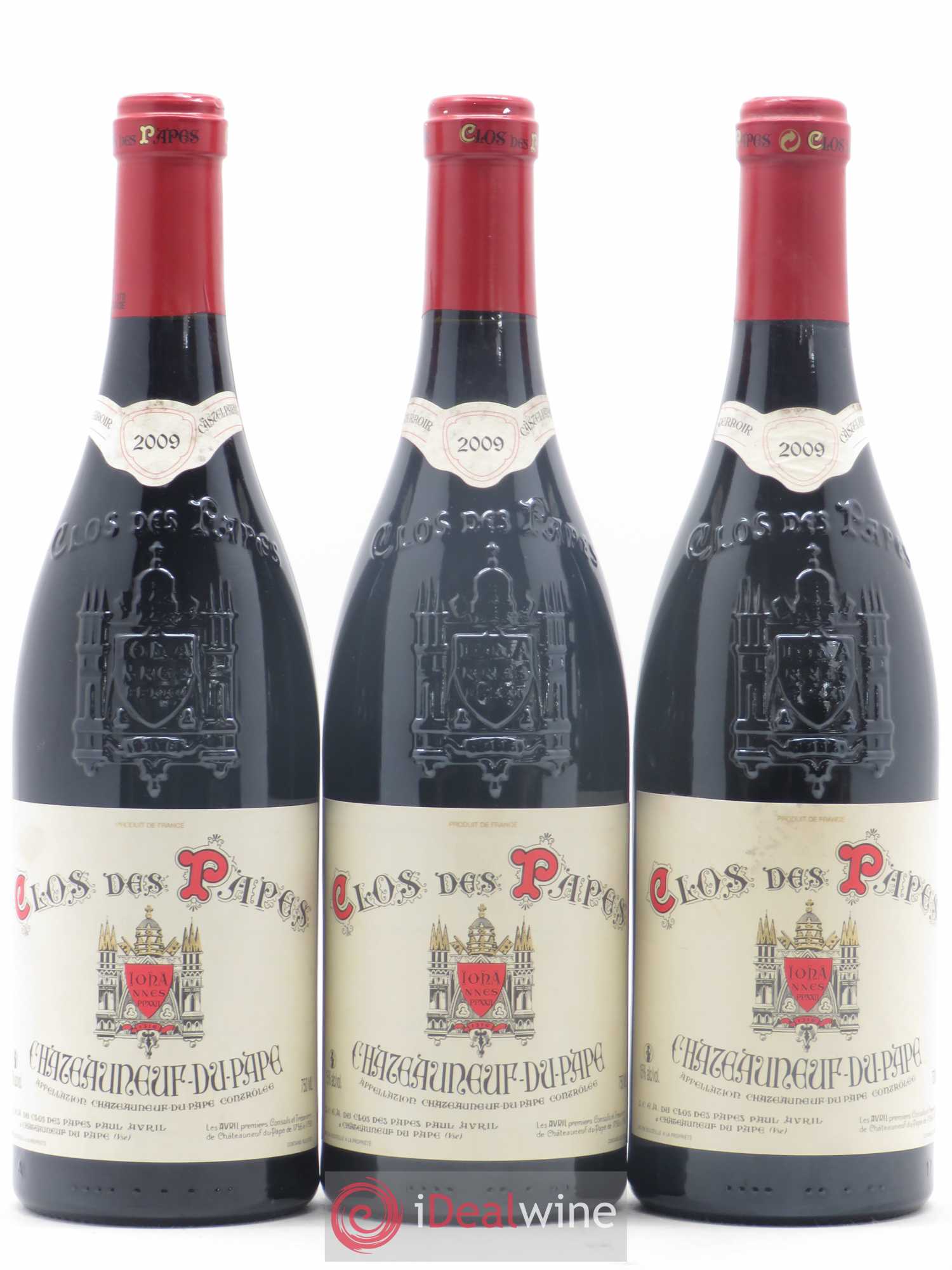 Châteauneuf-du-Pape Clos des Papes - Paul Avril 2009 - Lot de 3 bouteilles - 0