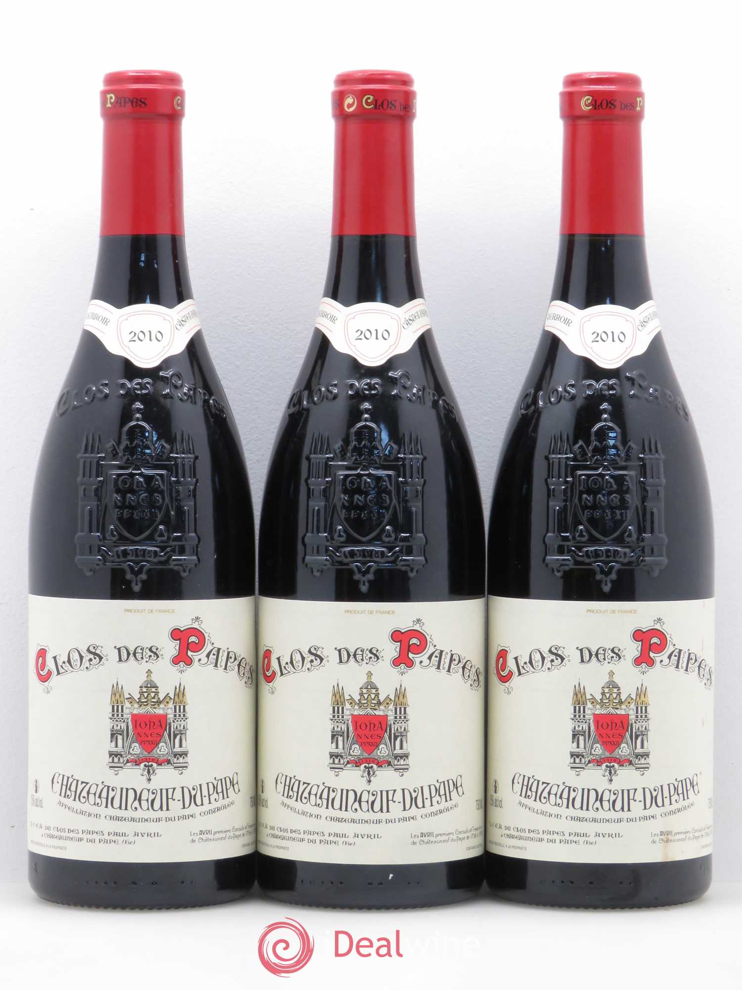 Châteauneuf-du-Pape Clos des Papes - Paul Avril 2010 - Lot de 3 bouteilles - 0