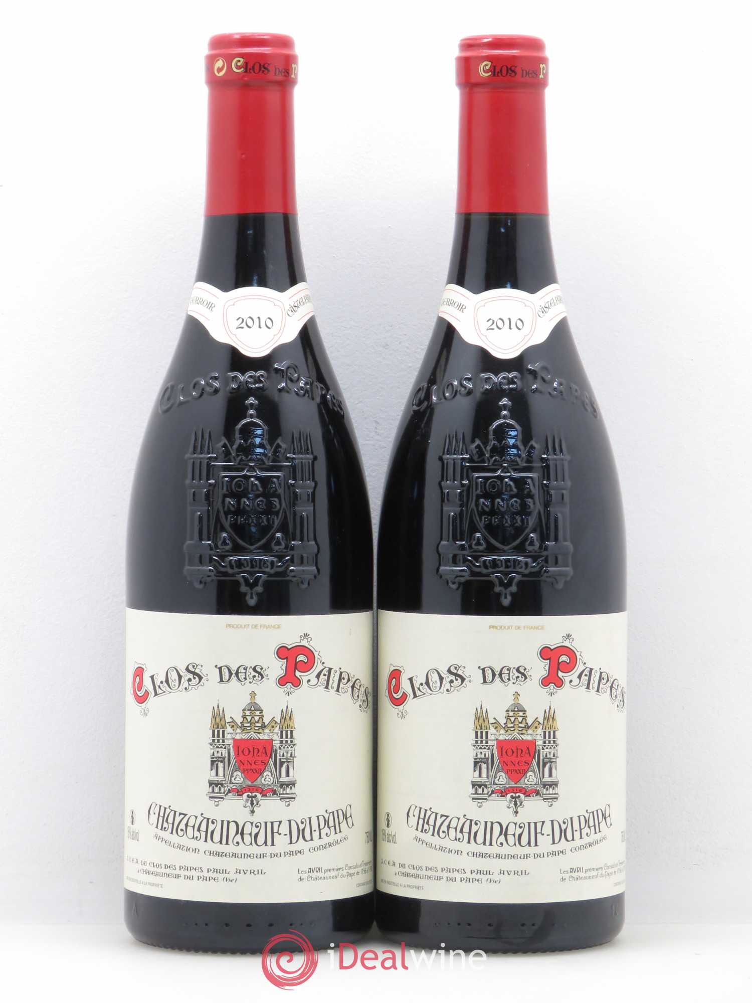 Châteauneuf-du-Pape Clos des Papes - Paul Avril 2010 - Lot de 2 bouteilles - 0
