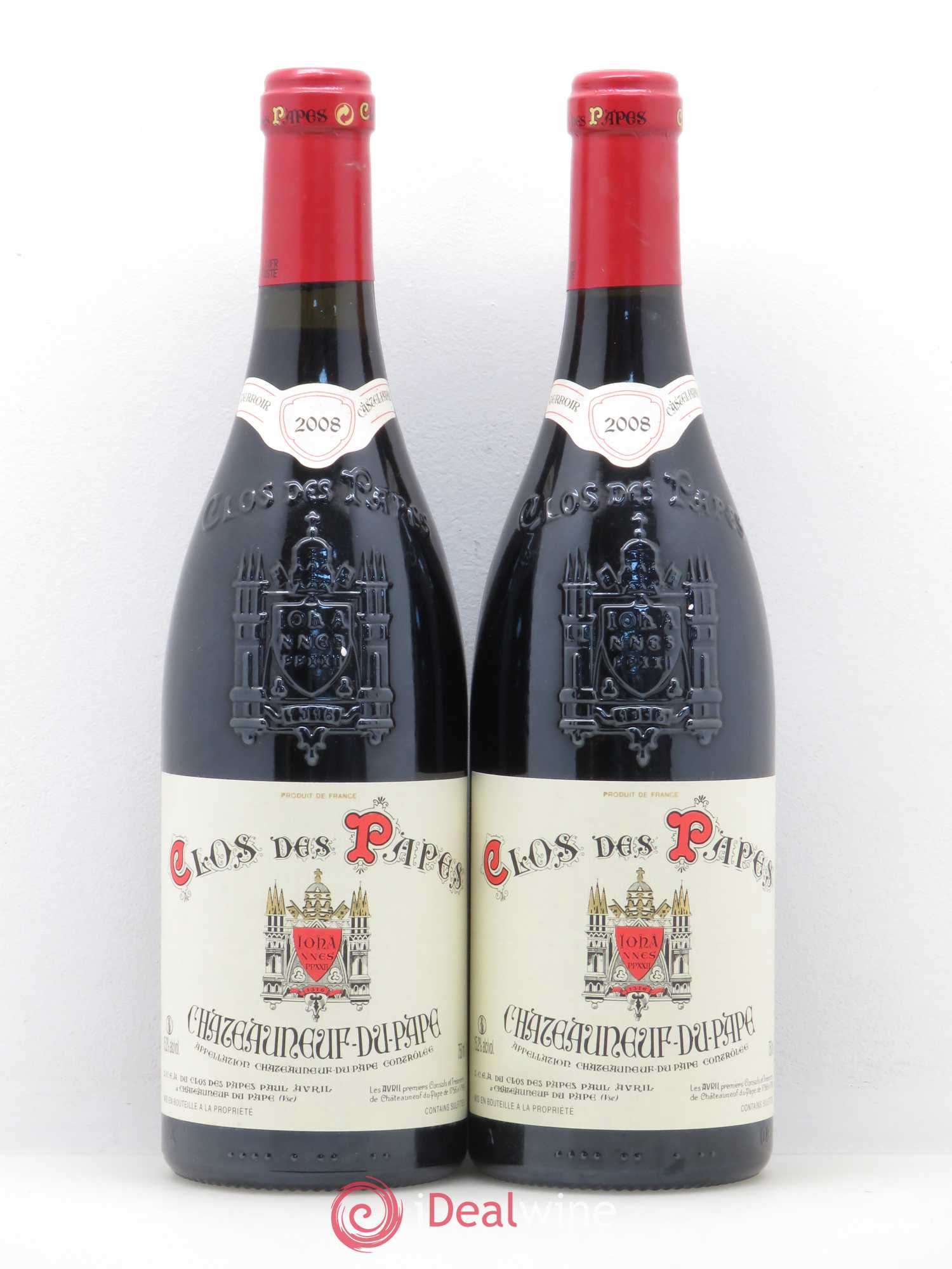 Châteauneuf-du-Pape Clos des Papes - Paul Avril 2008 - Lot de 2 bouteilles - 0