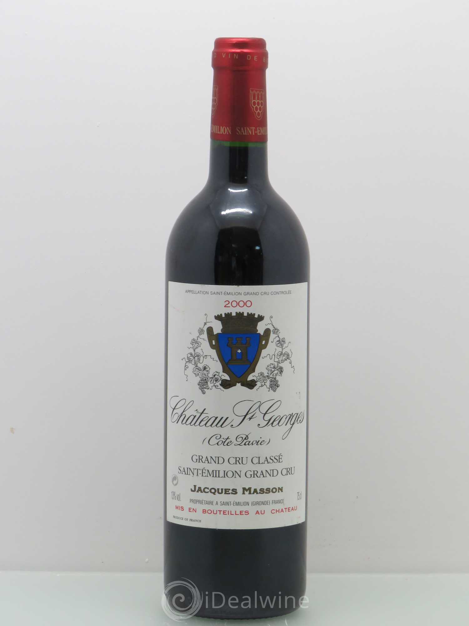 Château Saint-Georges Côte Pavie Grand Cru Classé 2000 - Lot de 1 bouteille - 0