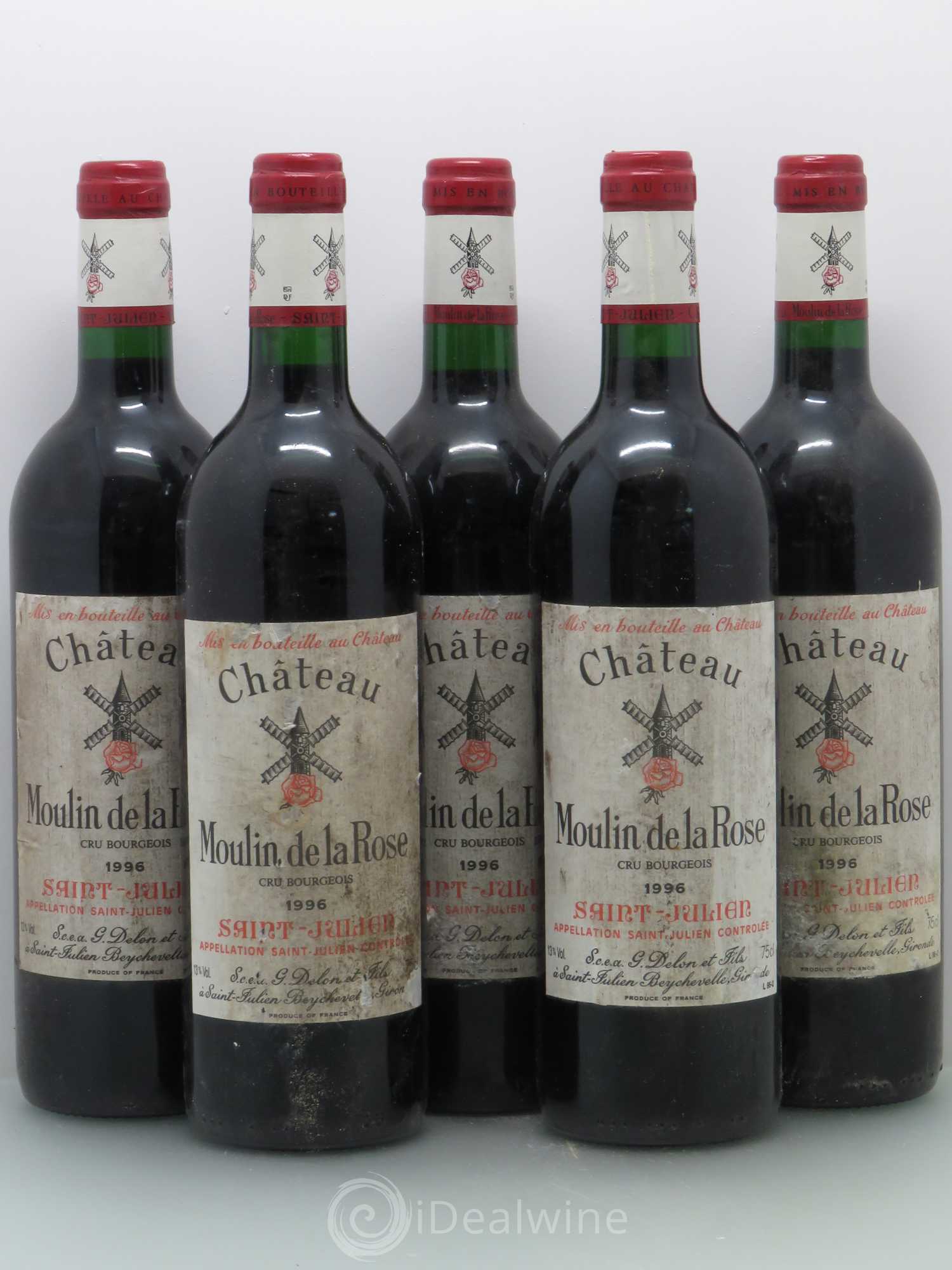 Château Moulin de la Rose Cru Bourgeois 1996 - Lot de 5 bouteilles - 0