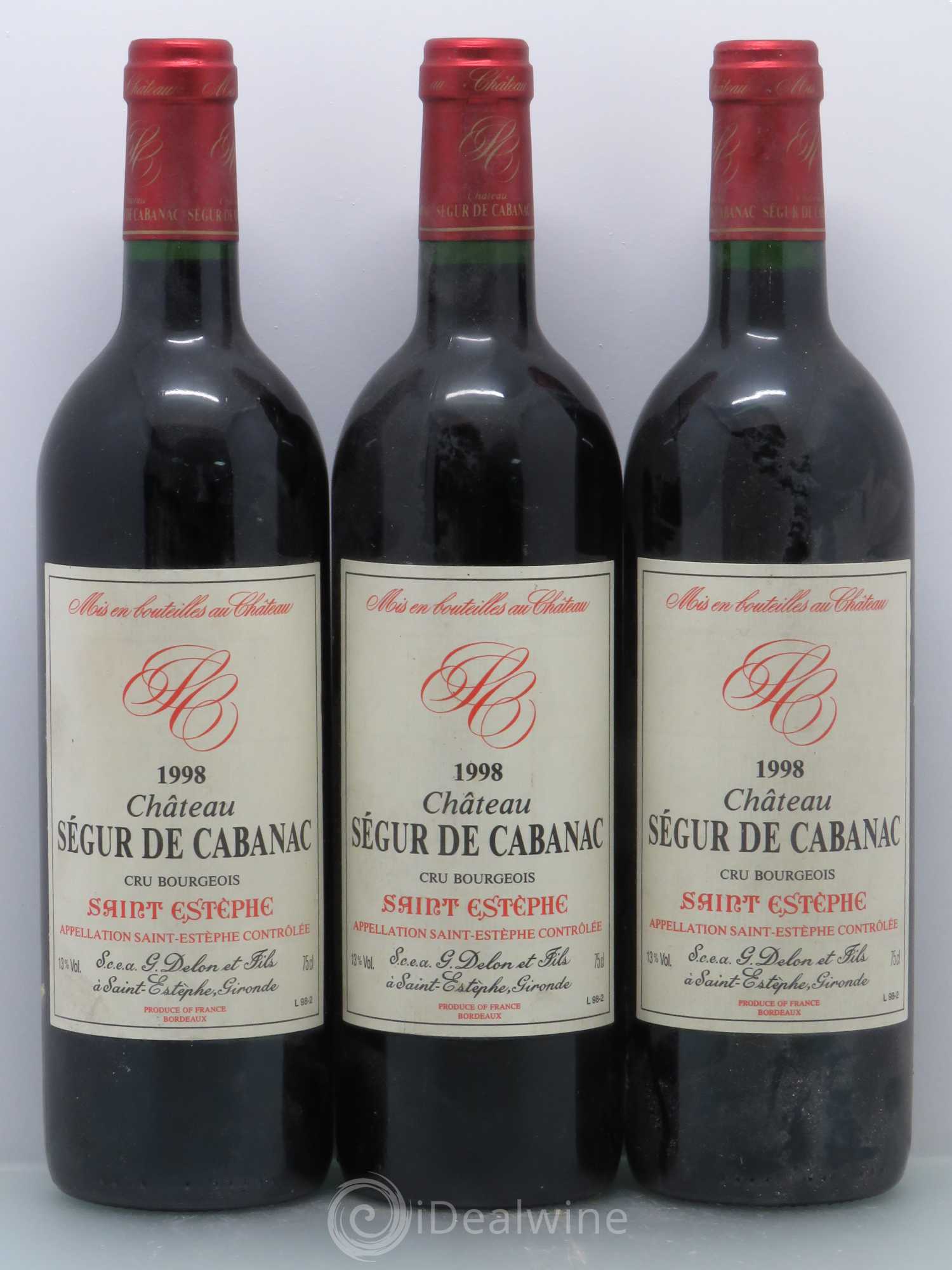 Château Ségur de Cabanac Cru Bourgeois 1998 - Lot de 6 bouteilles - 2