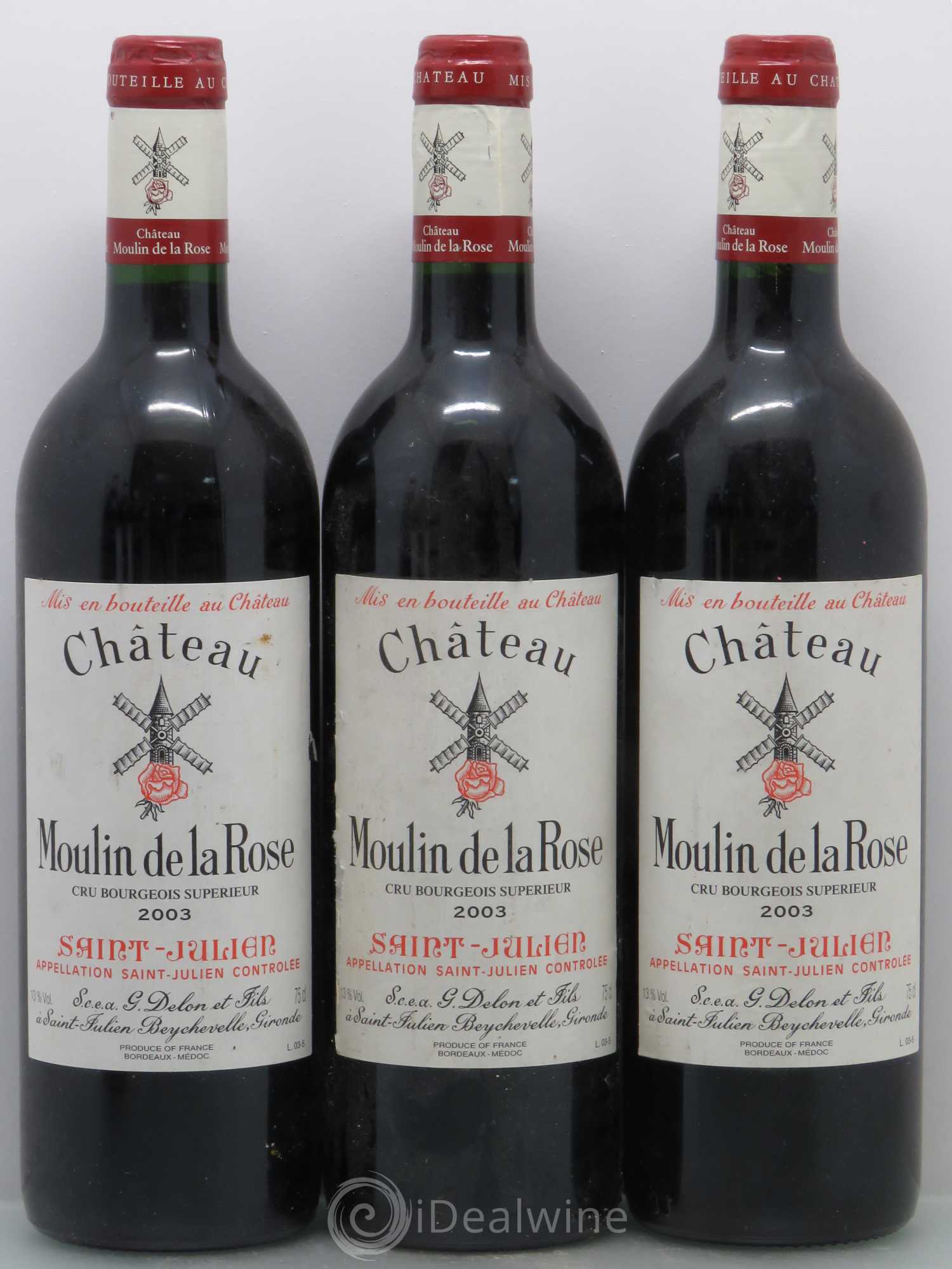 Château Moulin de la Rose Cru Bourgeois 2003 - Lot de 6 bouteilles - 1
