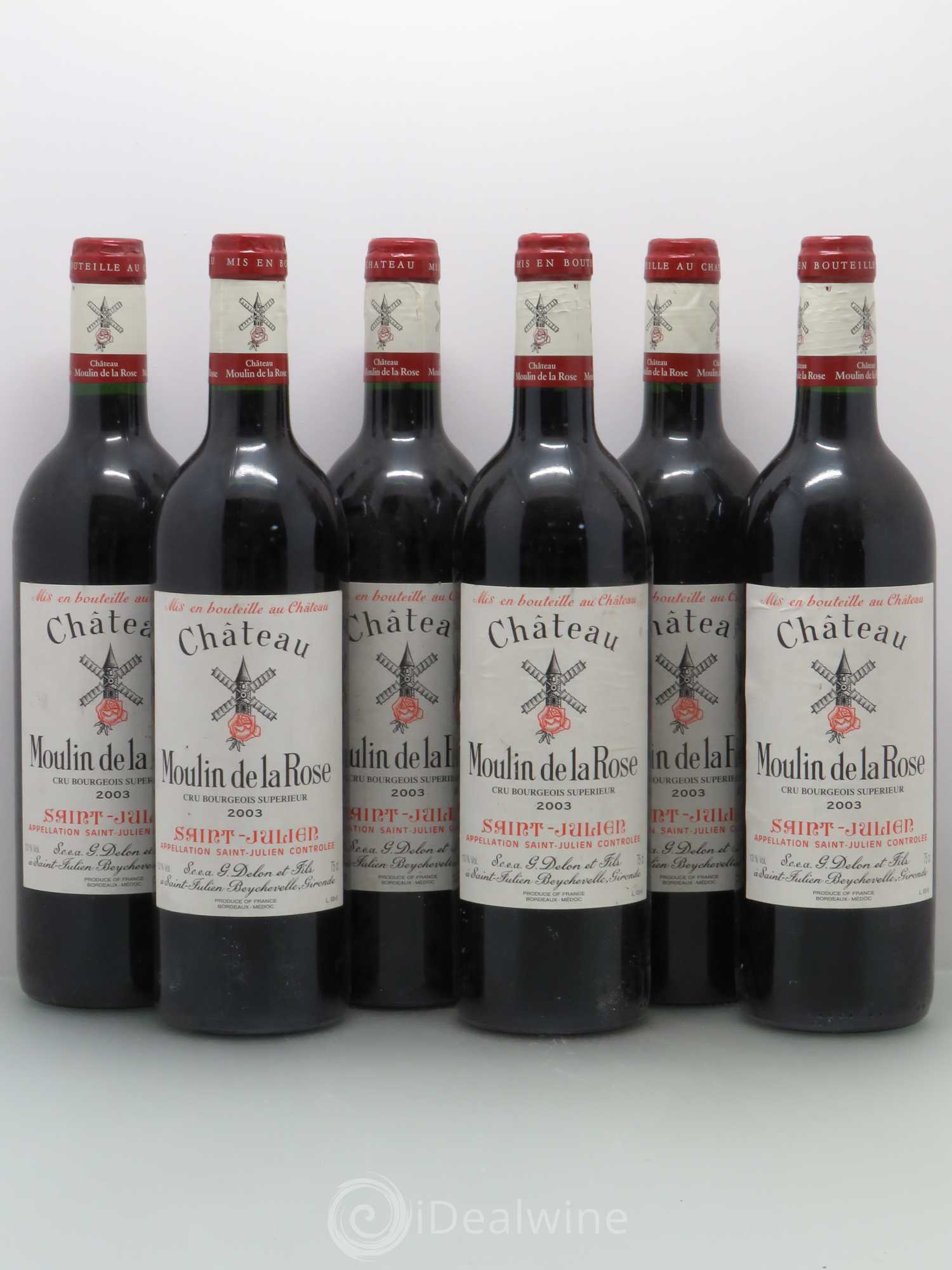 Château Moulin de la Rose Cru Bourgeois 2003 - Lot de 6 bouteilles - 0