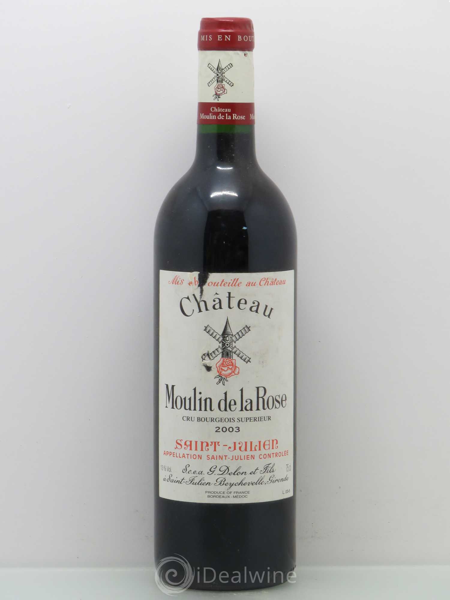 Château Moulin de la Rose Cru Bourgeois 2003 - Lot de 1 bouteille - 0