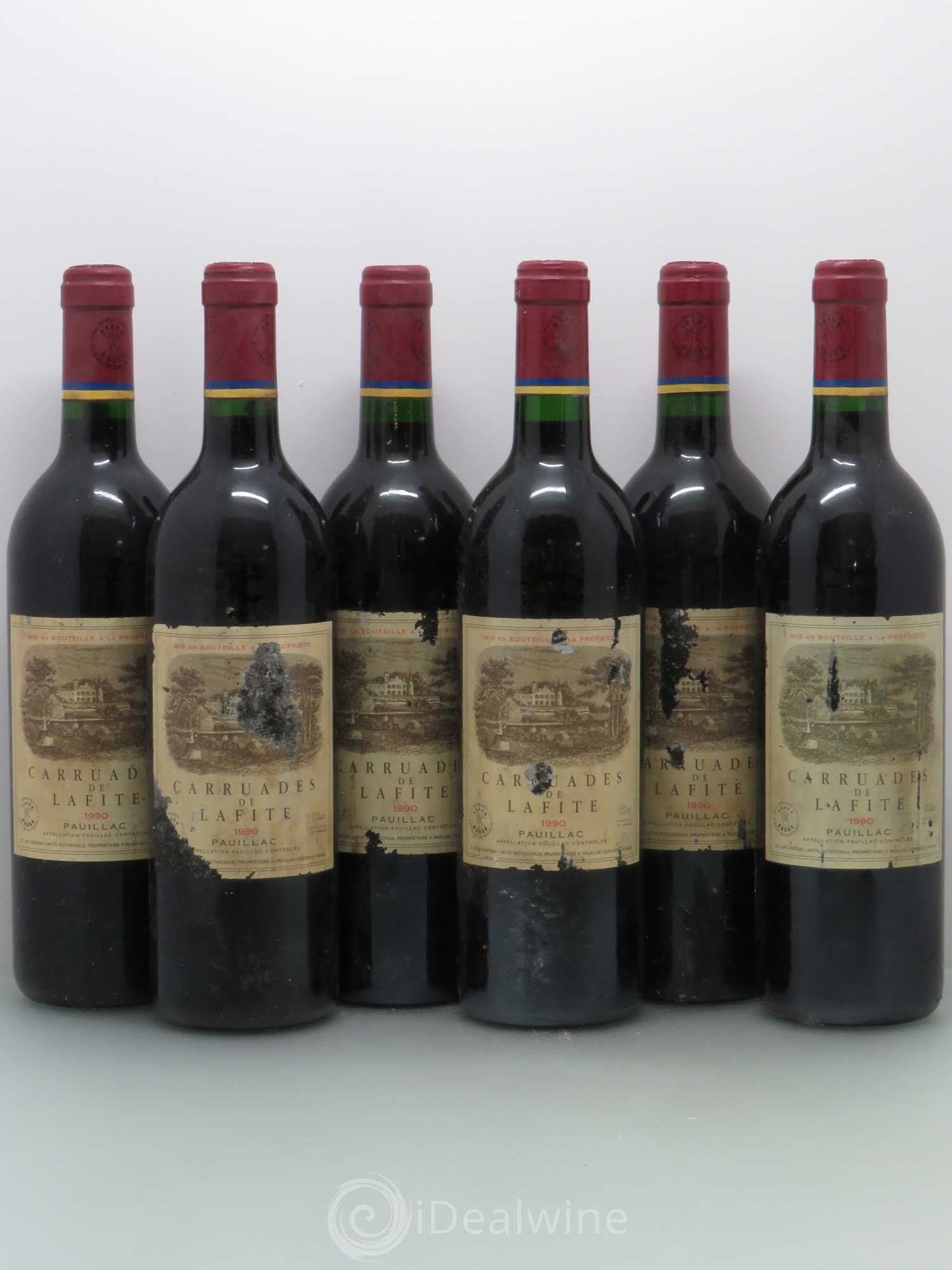 Carruades de Lafite Rothschild Second Vin 1990 - Lot de 6 bouteilles - 0