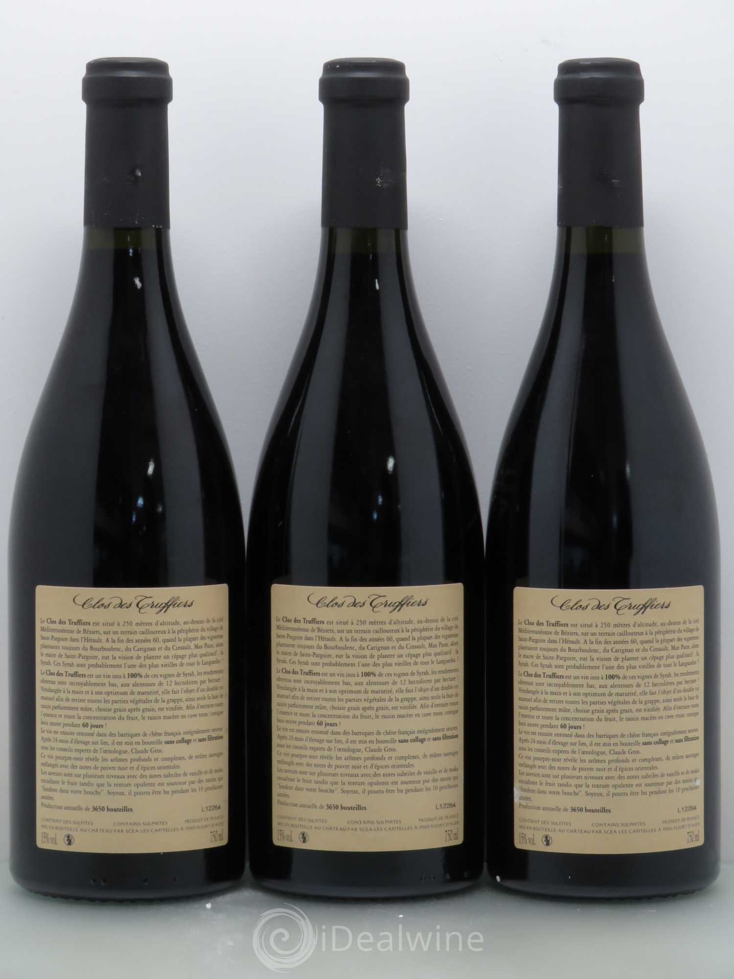 La Clape Château de La Négly Clos des Truffiers Jean Paux-Rosset 2009 - Lot de 6 bouteilles - 4