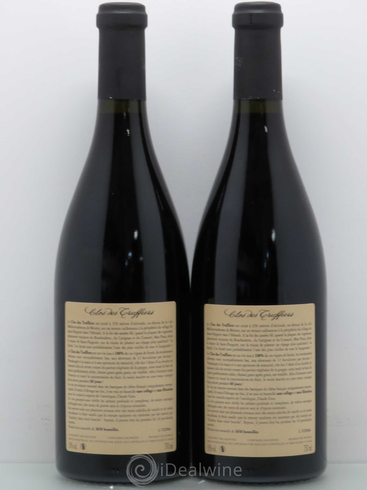La Clape Château de La Négly Clos des Truffiers Jean Paux-Rosset 2009 - Lot de 2 bouteilles - 1
