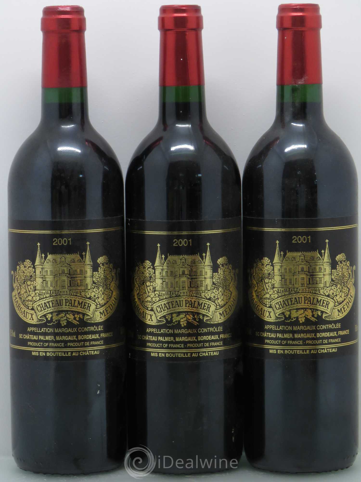 Château Palmer 3ème Grand Cru Classé 2001 - Lot de 3 bouteilles - 0