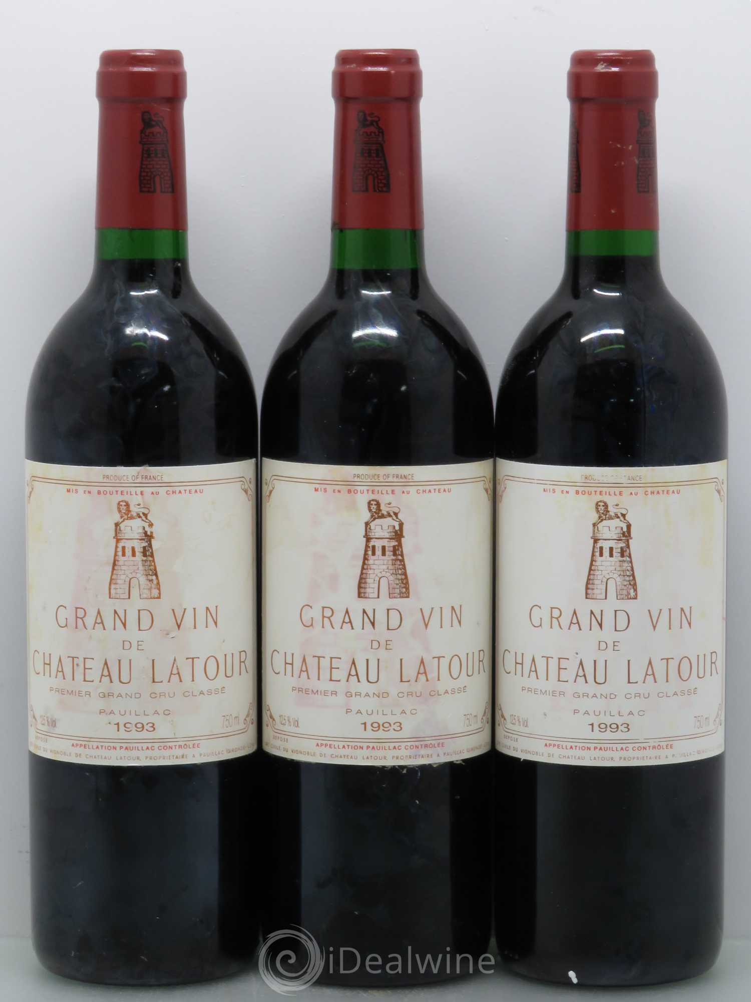 Château Latour 1er Grand Cru Classé 1993 - Lot de 3 bouteilles - 0