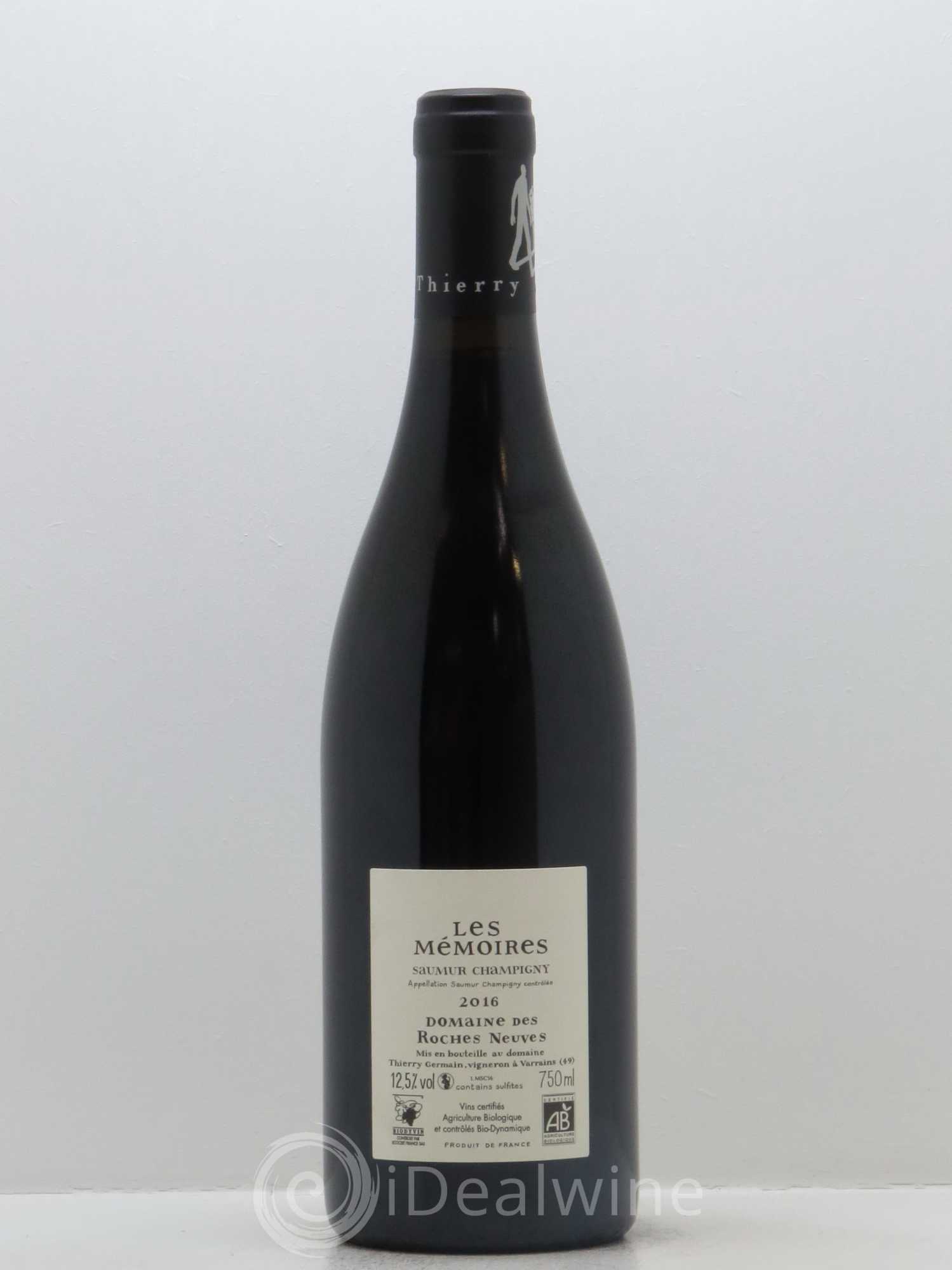 Saumur-Champigny Les Mémoires Domaine des Roches Neuves - Thierry Germain 2016 - Lot de 1 bouteille - 1