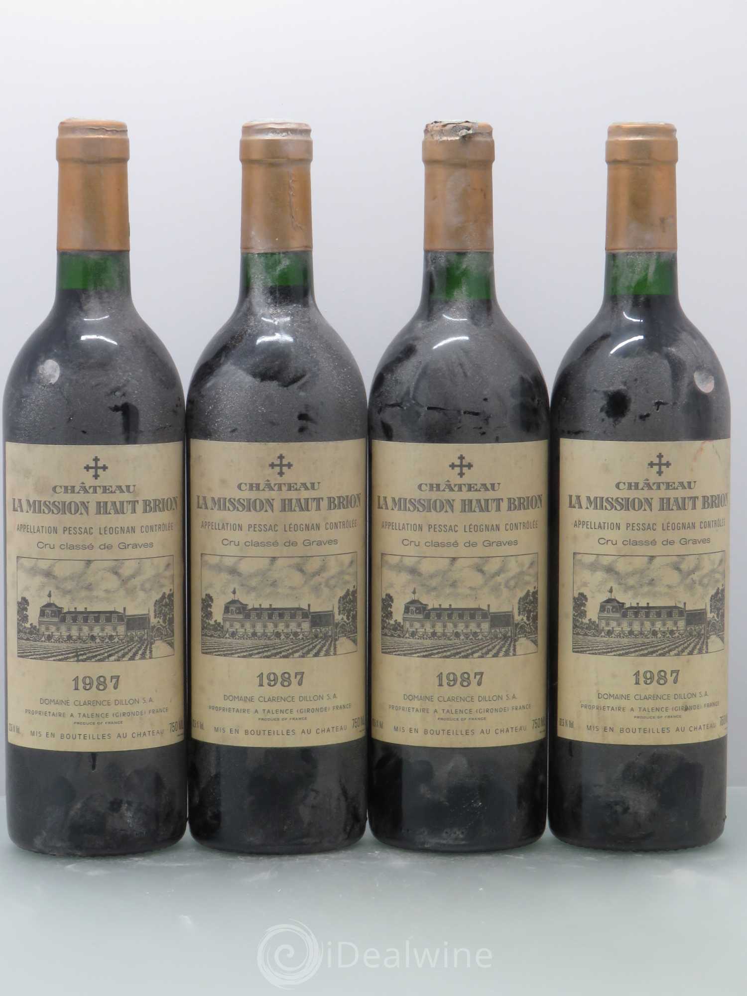 Château la Mission Haut-Brion Cru Classé de Graves 1987 - Lot de 4 bouteilles - 0