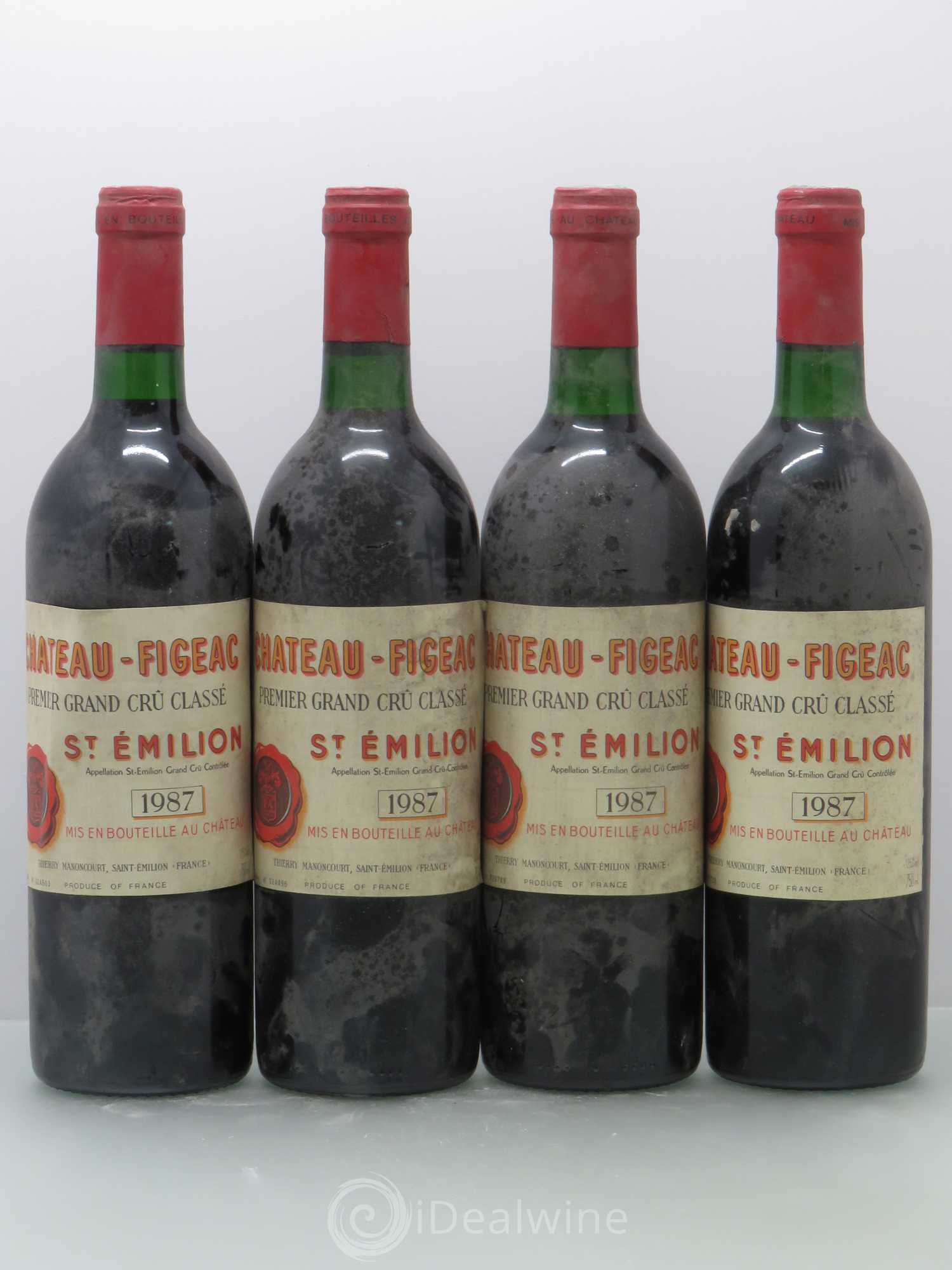 Château Figeac 1er Grand Cru Classé A 1987 - Lot de 4 bouteilles - 0