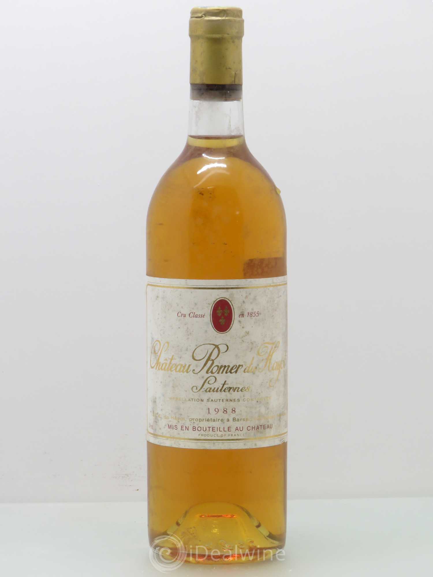 Château Romer du Hayot 2ème Grand Cru Classé 1988 - Lotto di 1 bottiglia - 0