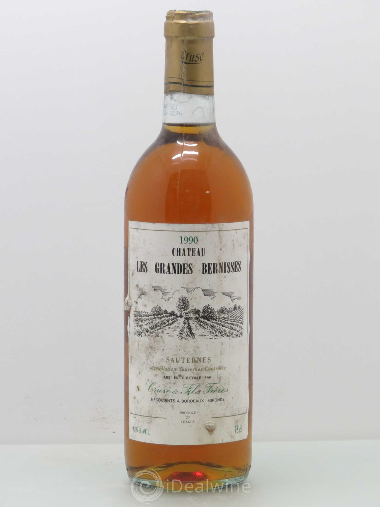 Sauternes Château Les Grandes Bernisses (sans prix de reserve) 1990 - Posten von 1 Flasche - 0