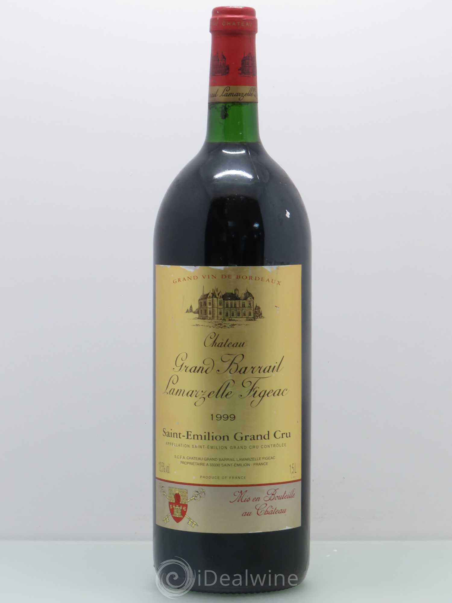 Château Grand Barrail Lamarzelle Figeac Grand Cru Classé 1999 - Lot de 1 magnum - 0