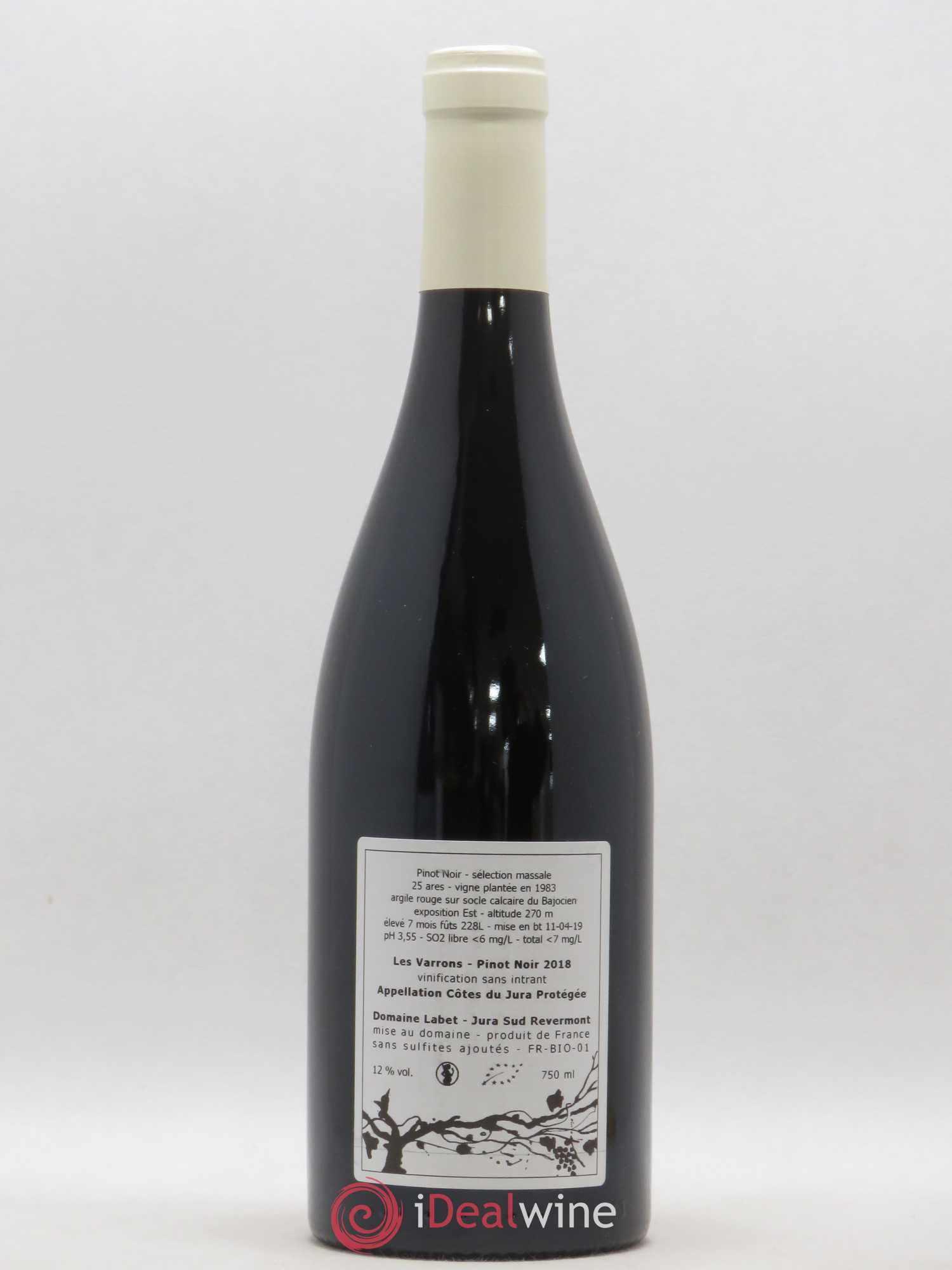 Côtes du Jura Pinot Noir Les Varrons Sélection Massale Romain - Julien - Charline Labet sélections massales 2018 - Lot de 1 bouteille - 1