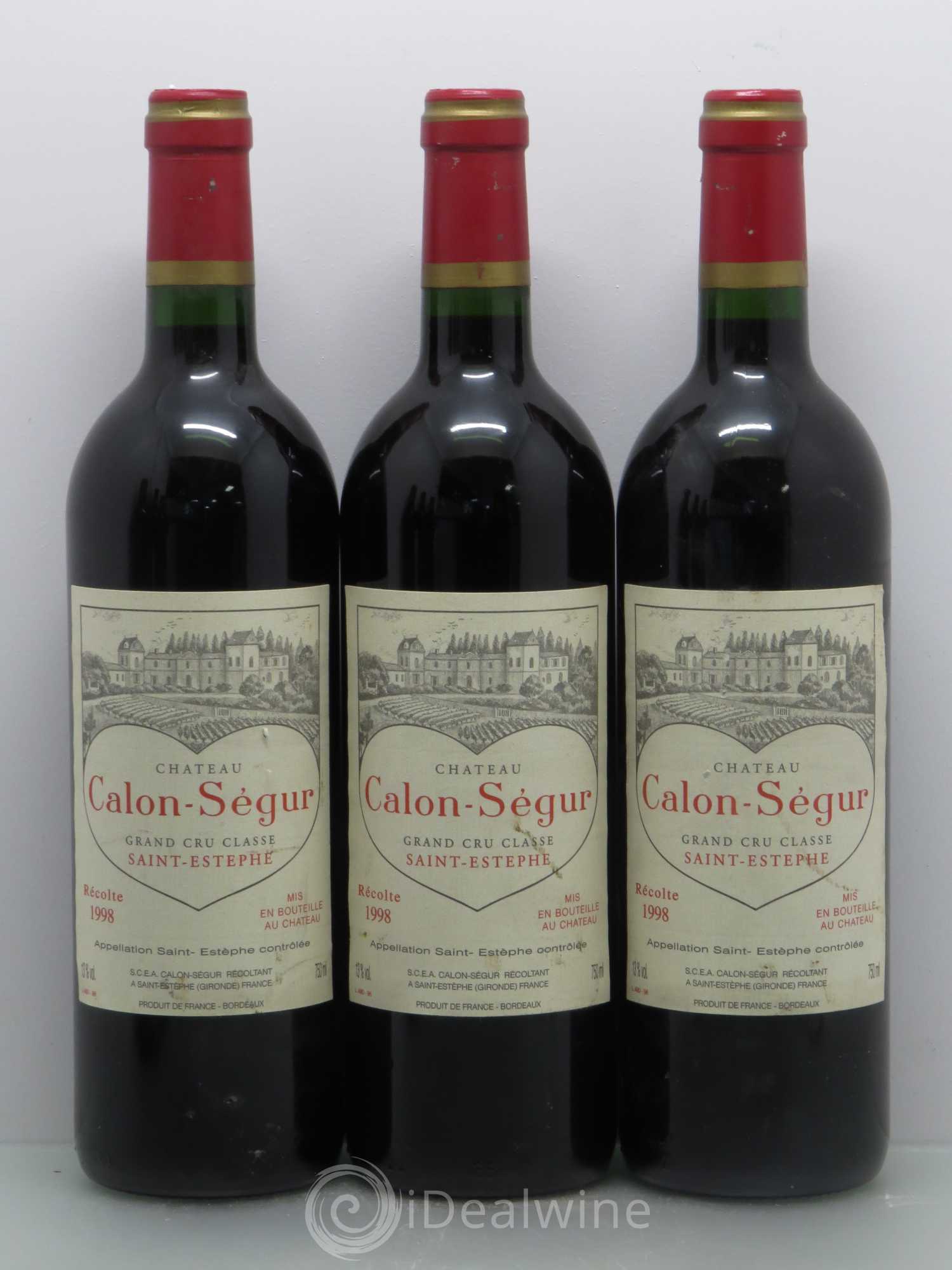 Château Calon Ségur 3ème Grand Cru Classé 1998 - Lot de 6 bouteilles - 1