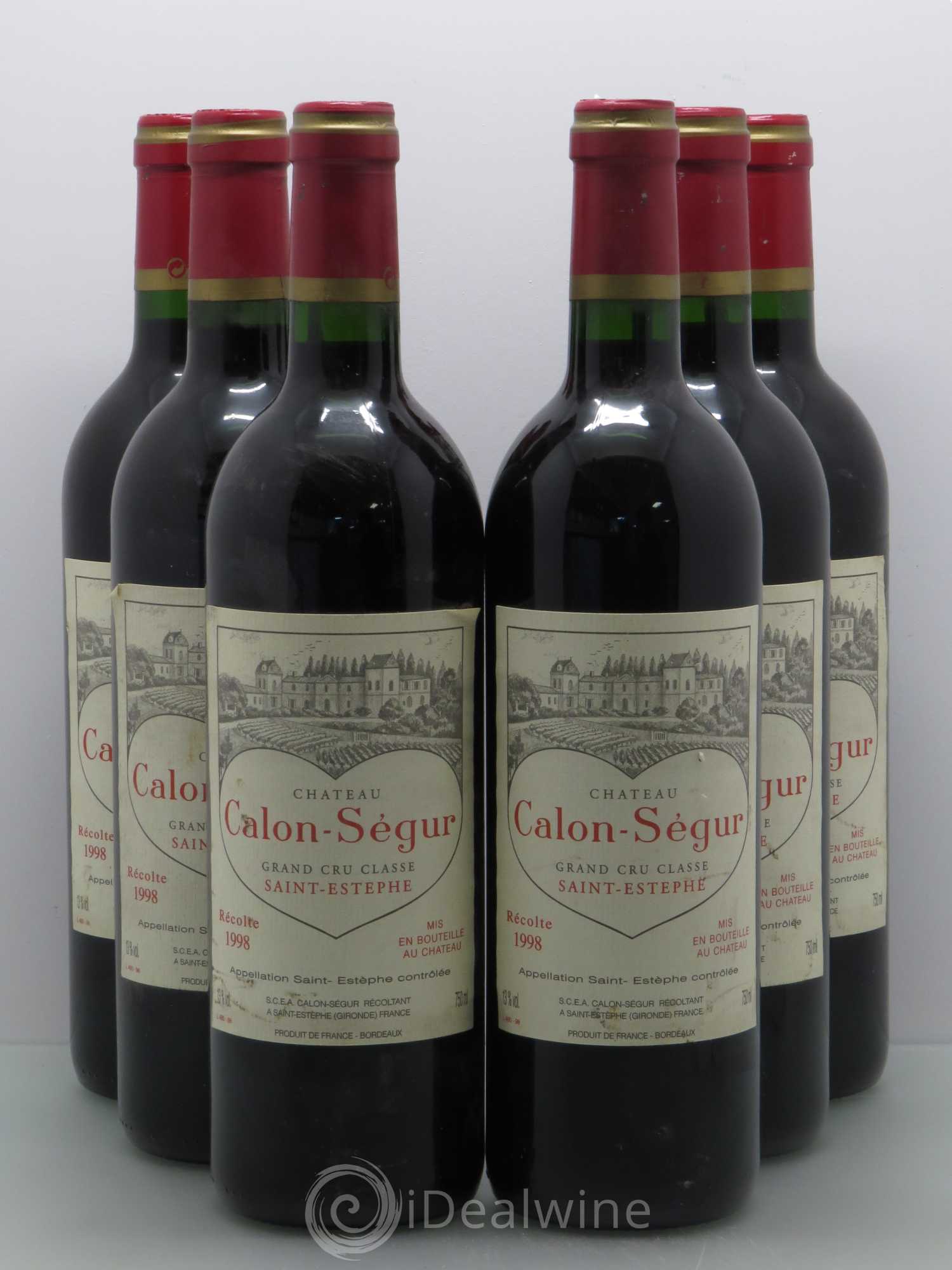 Château Calon Ségur 3ème Grand Cru Classé 1998 - Lot de 6 bouteilles - 0