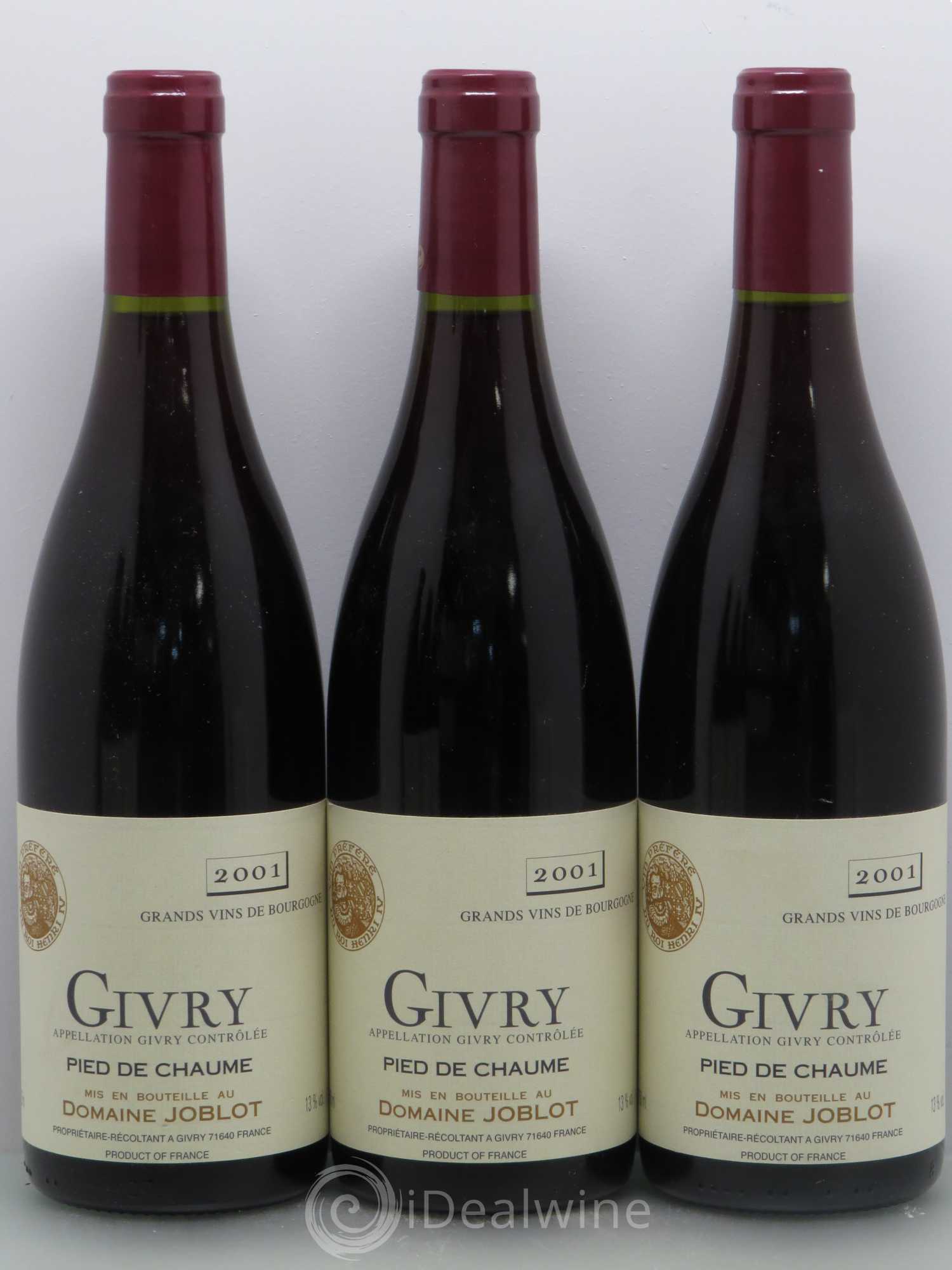 Givry Pied de Chaume Joblot (Domaine) 2001 - Lot de 6 bouteilles - 2